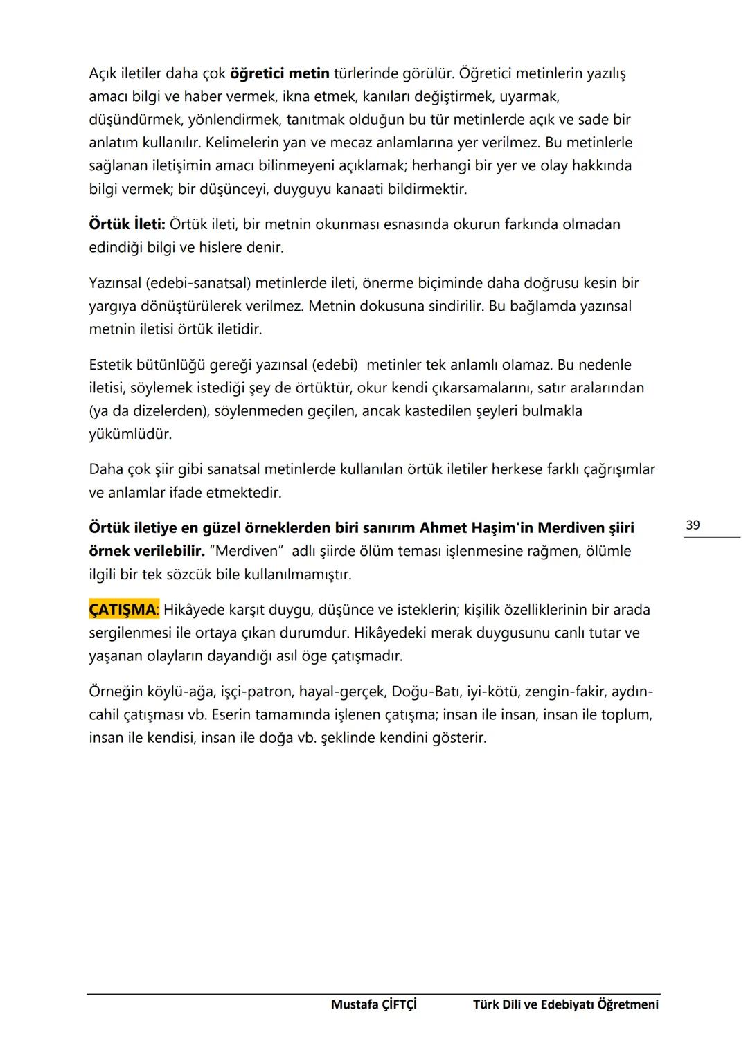 TES-IS
ADOLU LİSESİ
Μ.Ε. Β.
2006
SANLIURFA
TES-İŞ ANADOLU LİSESİ
10. SINIF
TÜRK DİLİ VE EDEBİYATI DERS
NOTLARI
(YENİ MÜFREDATA GÖRE HAZIR