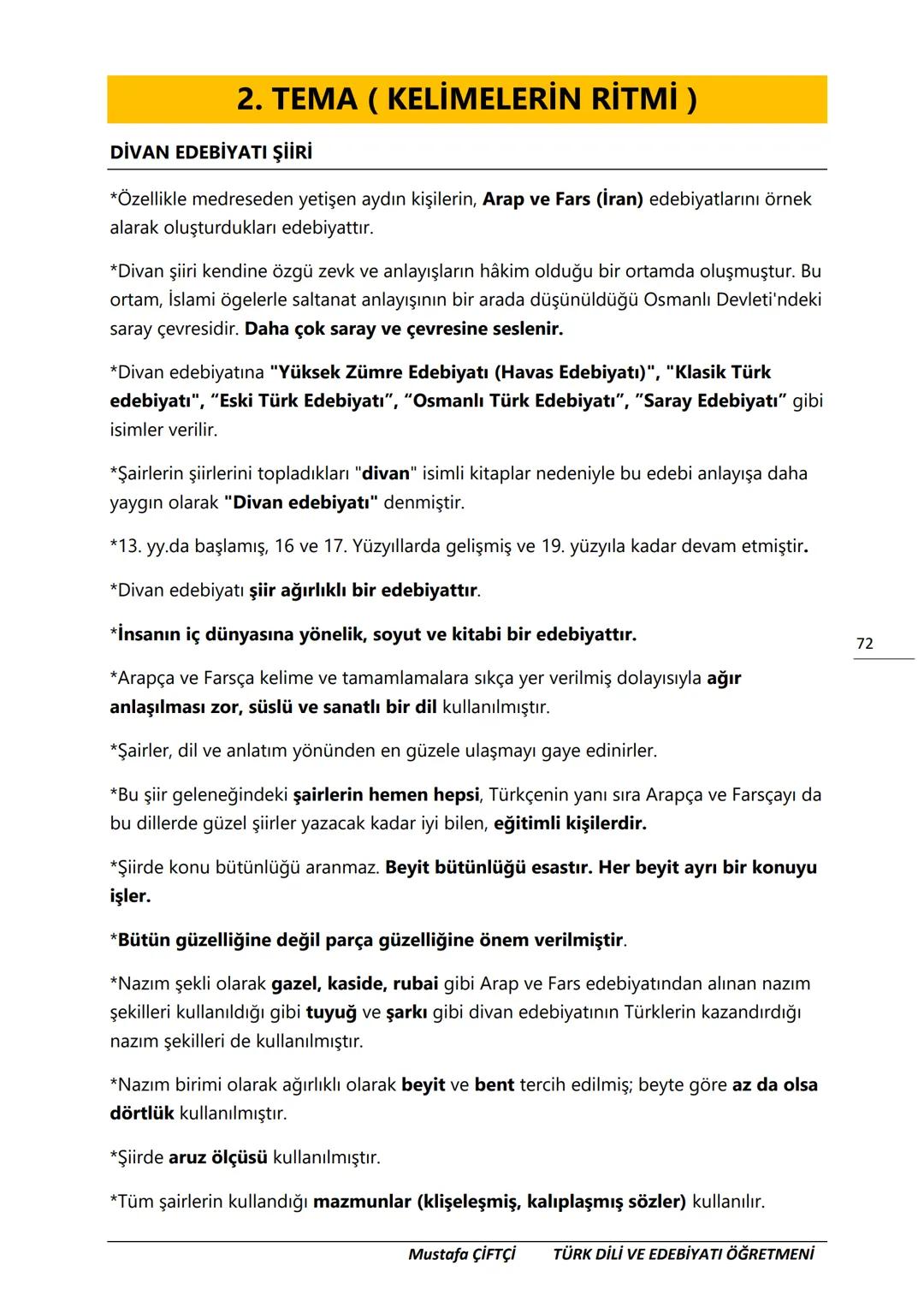 TES-IS
ADOLU LİSESİ
Μ.Ε. Β.
2006
SANLIURFA
TES-İŞ ANADOLU LİSESİ
10. SINIF
TÜRK DİLİ VE EDEBİYATI DERS
NOTLARI
(YENİ MÜFREDATA GÖRE HAZIR