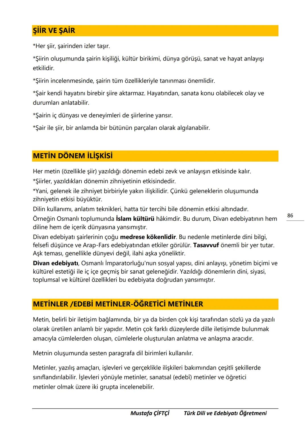 TES-IS
ADOLU LİSESİ
Μ.Ε. Β.
2006
SANLIURFA
TES-İŞ ANADOLU LİSESİ
10. SINIF
TÜRK DİLİ VE EDEBİYATI DERS
NOTLARI
(YENİ MÜFREDATA GÖRE HAZIR