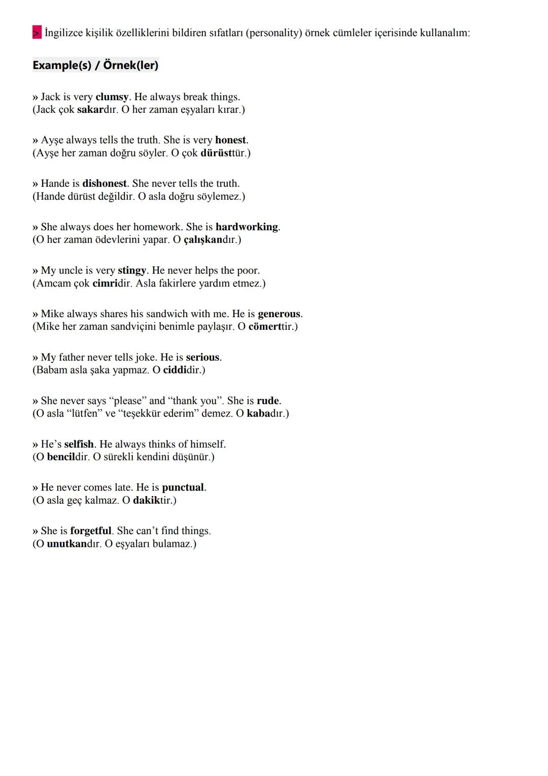 7. Sınıf
İngilizce Konu Anlatımları
1. Ünite: Appearance and Personality (Dış Görünüş ve Kişilik)
İngilizce Dış Görünüş Özellikleri - Phys