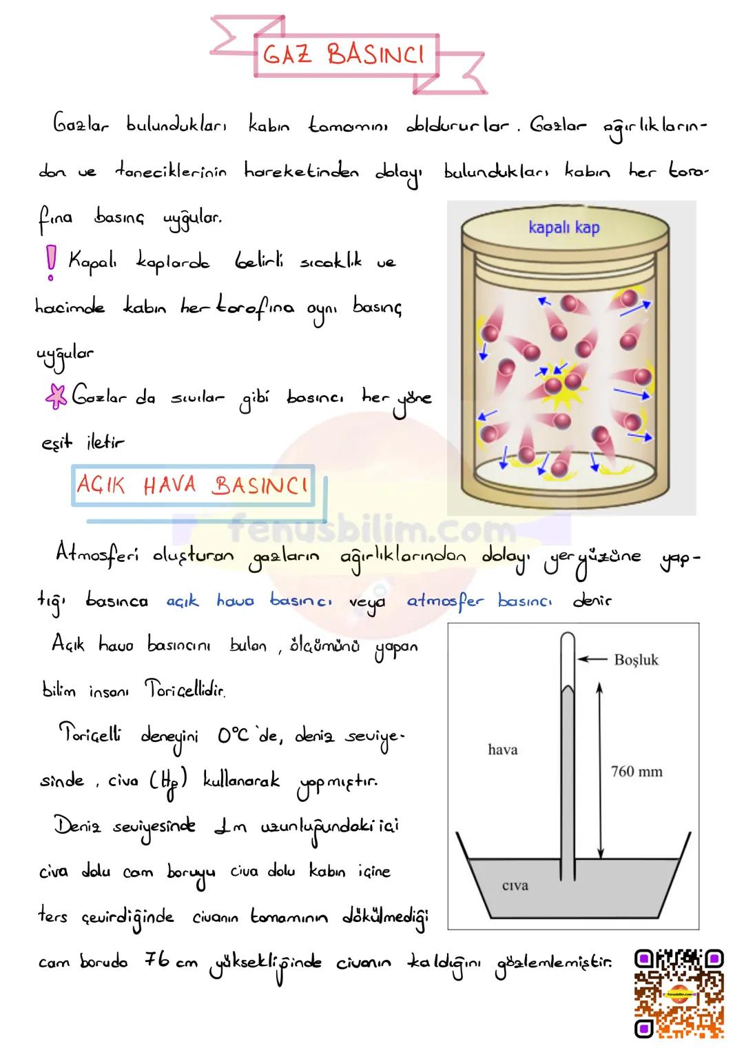 8. Sınıf fen bilimleri 3. Ünite gaz basıncı