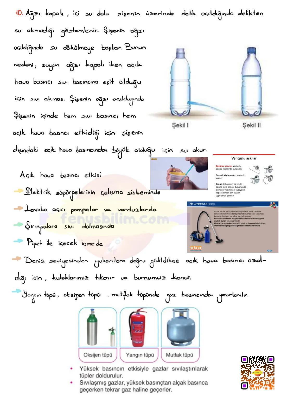 # GAZ BASINCI
Gazlar bulundukları kabın tamamını doldururlar. Gozlar ağırlıkların-
don ve toneciklerinin hareketinden dolayı bulundukları k