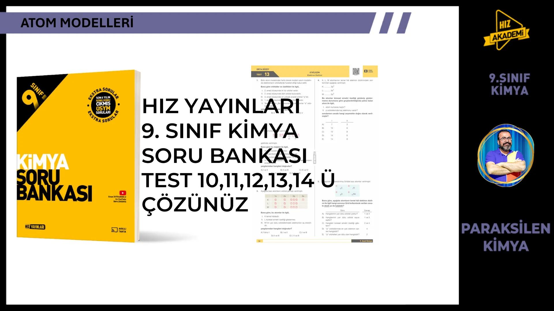 # 1. TEMA
1.2.1
ATOM
TEORILERI
VE ATOMUN
YAPISI
9.SINIF
KIMYA
PARAKSİLEN
KİMYA # BU KONUDAN ÇÖZECEĞİMİZ SORU SAYISI
# 72
9.SINIF
KİMYA