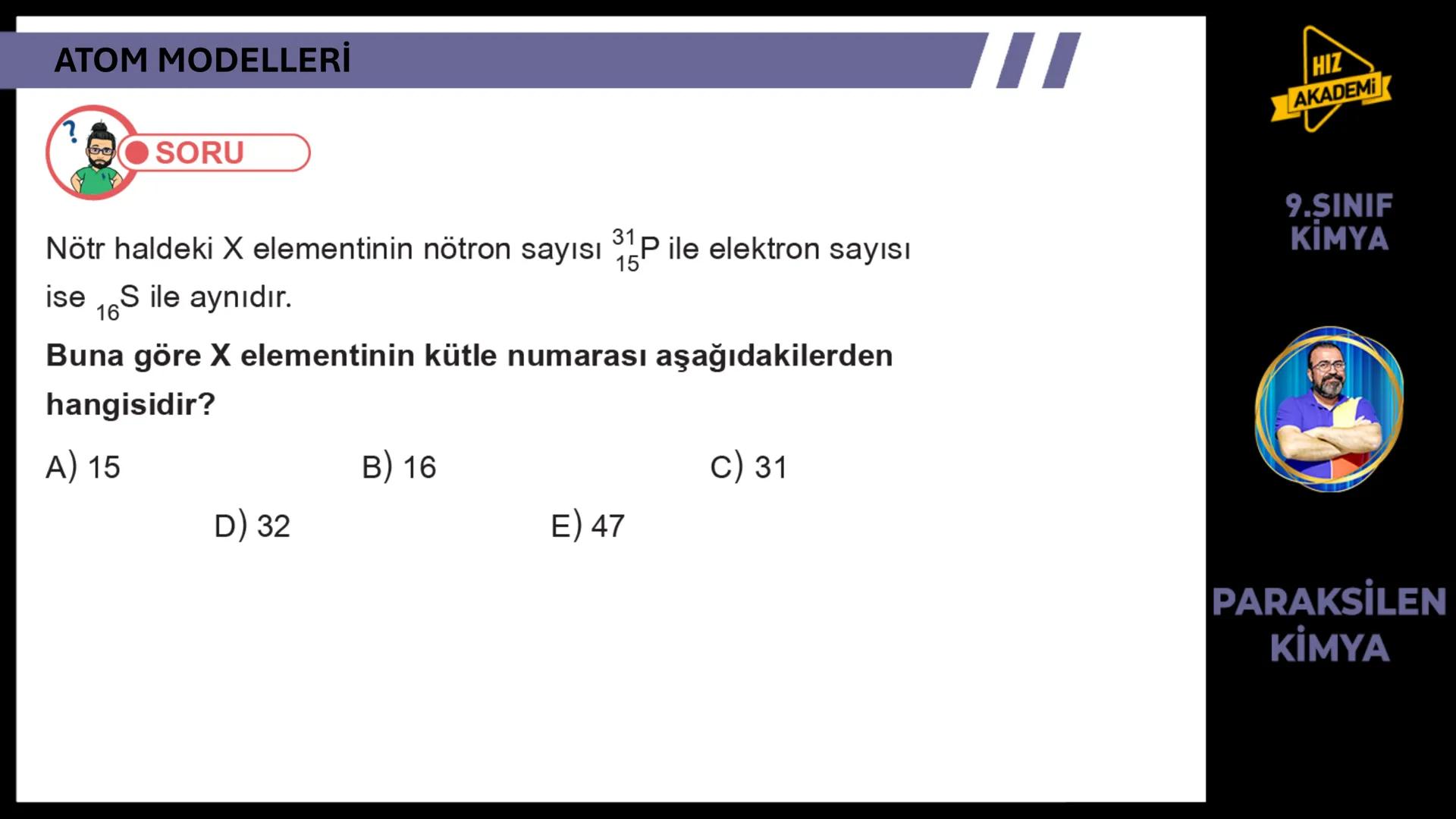 # 1. TEMA
1.2.1
ATOM
TEORILERI
VE ATOMUN
YAPISI
9.SINIF
KIMYA
PARAKSİLEN
KİMYA # BU KONUDAN ÇÖZECEĞİMİZ SORU SAYISI
# 72
9.SINIF
KİMYA