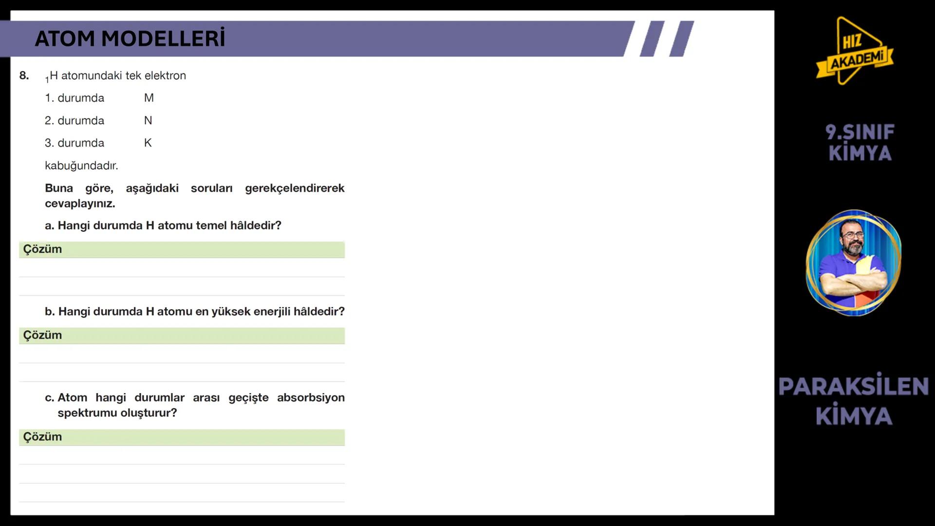 # 1. TEMA
1.2.1
ATOM
TEORILERI
VE ATOMUN
YAPISI
9.SINIF
KIMYA
PARAKSİLEN
KİMYA # BU KONUDAN ÇÖZECEĞİMİZ SORU SAYISI
# 72
9.SINIF
KİMYA
