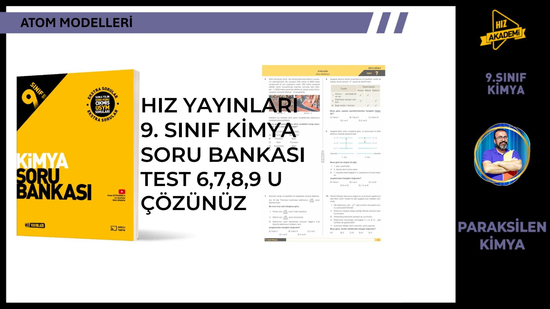 # 1. TEMA
1.2.1
ATOM
TEORILERI
VE ATOMUN
YAPISI
9.SINIF
KIMYA
PARAKSİLEN
KİMYA # BU KONUDAN ÇÖZECEĞİMİZ SORU SAYISI
# 72
9.SINIF
KİMYA