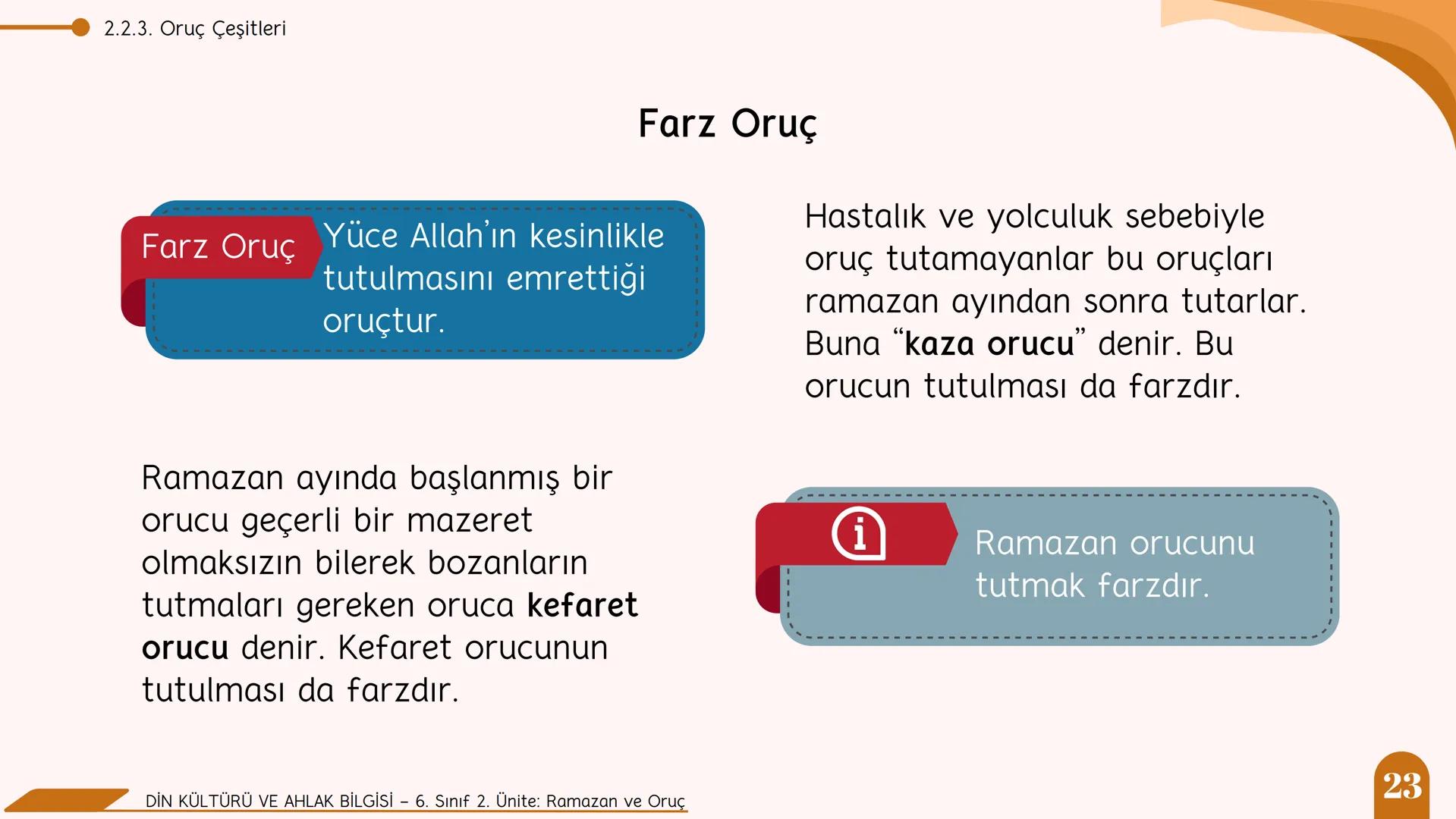 * * * *
*
*
MİLLİ EĞITIM BA
AKANLIGI
*
Din Kültürü ve Ahlak Bilgisi
6. Sınıf
2. Ünite
Ramazan ve Oruç
SULTANI Neler Öğreneceğiz?
NELER Ö