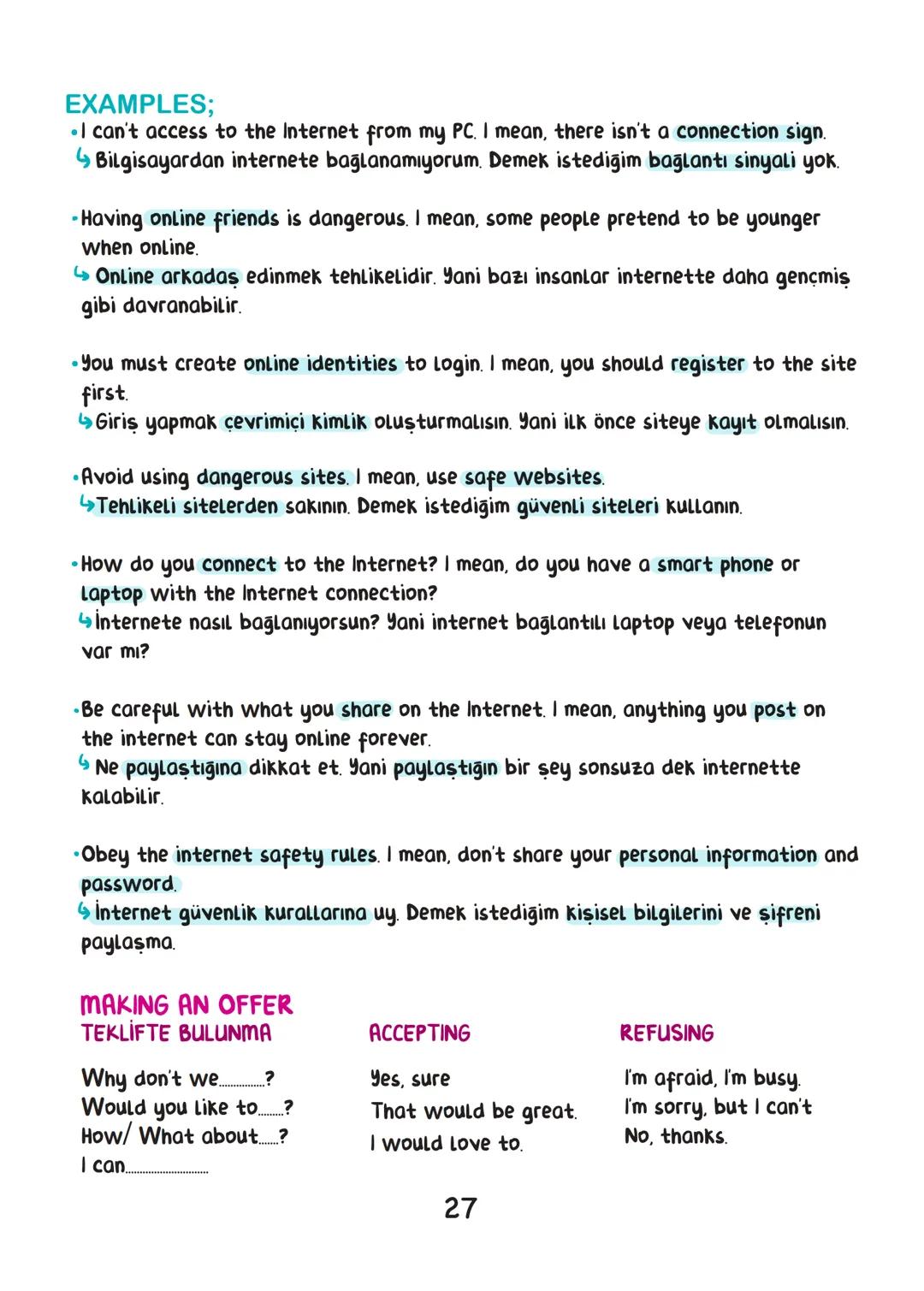 ENGLISH
• İÇİNDEKİLER.
FRIENDSHIP 1
TEEN LIFE 7
IN THE KITCHEN 15
ON THE PHONE 19
THE INTERNET 25
ADVENTURES 31
TOURISM 38
CHORES 44
SCIEN