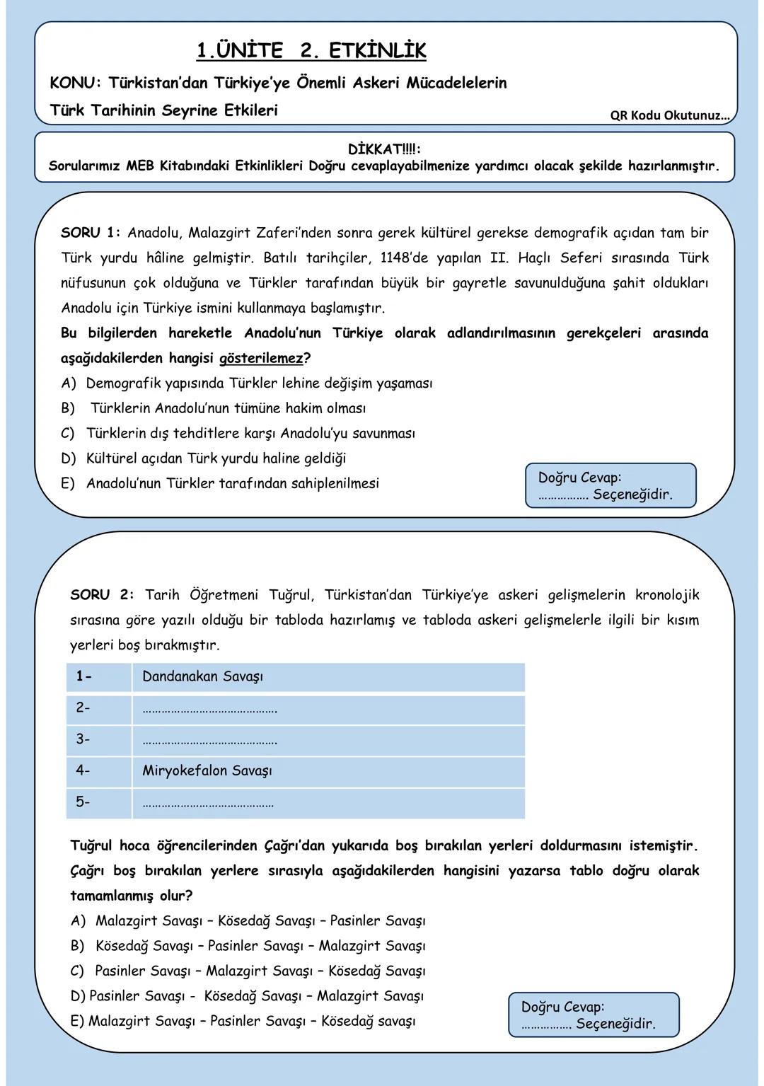 EYNH
10.
SINIF
YENİ MÜFREDAT
HİPER METİN
#TARİHÇİ
#TARİHÇİ YOUTUBE KANALI
VİDEO PDF DERS NOTLARI
PDF'nin Video Anlatımı için QR Kodu Ok