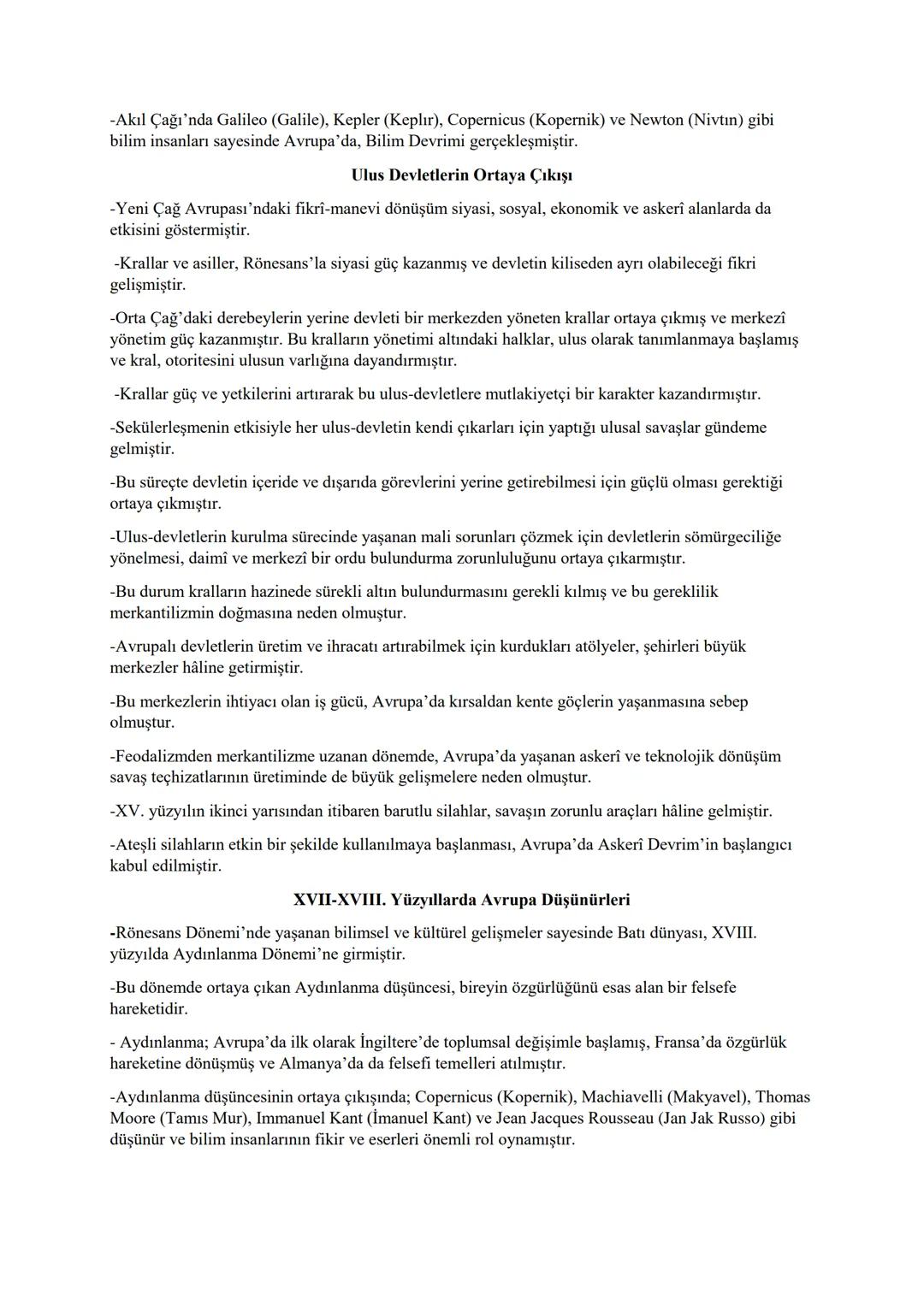 2. ÜNİTE
DEĞİŞİM ÇAĞINDA AVRUPA VE OSMANLI
2.1. AVRUPA'DA DEĞİŞİM ÇAĞI
-XVI. yüzyılın başlarına kadar Avrupa'da siyasi, sosyal ve ekonomi