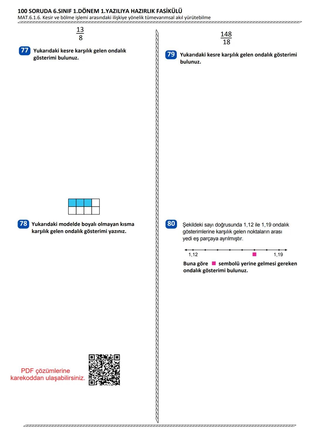 6. SINIF
100 SORUDA
1.DÖNEM 2.YAZILIYA HAZIRLIK
FASİKÜLÜ
1.DÖNEM
2.YAZILI
2025-2026
MEB
KAYNAKLARINDAN
DERLENMİŞTİR
NOT: Fasikülün tam