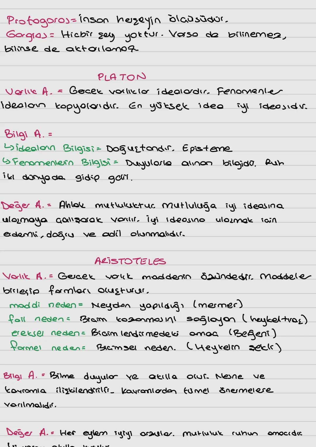 Protogoros=inson herşeyin ölçüsüdür.
Gorgias= Hicbir şey yoktur. Verso de bilinemez,
bilinse de aktoilanof
PLATON
Vorlie A. = Gecek varlık