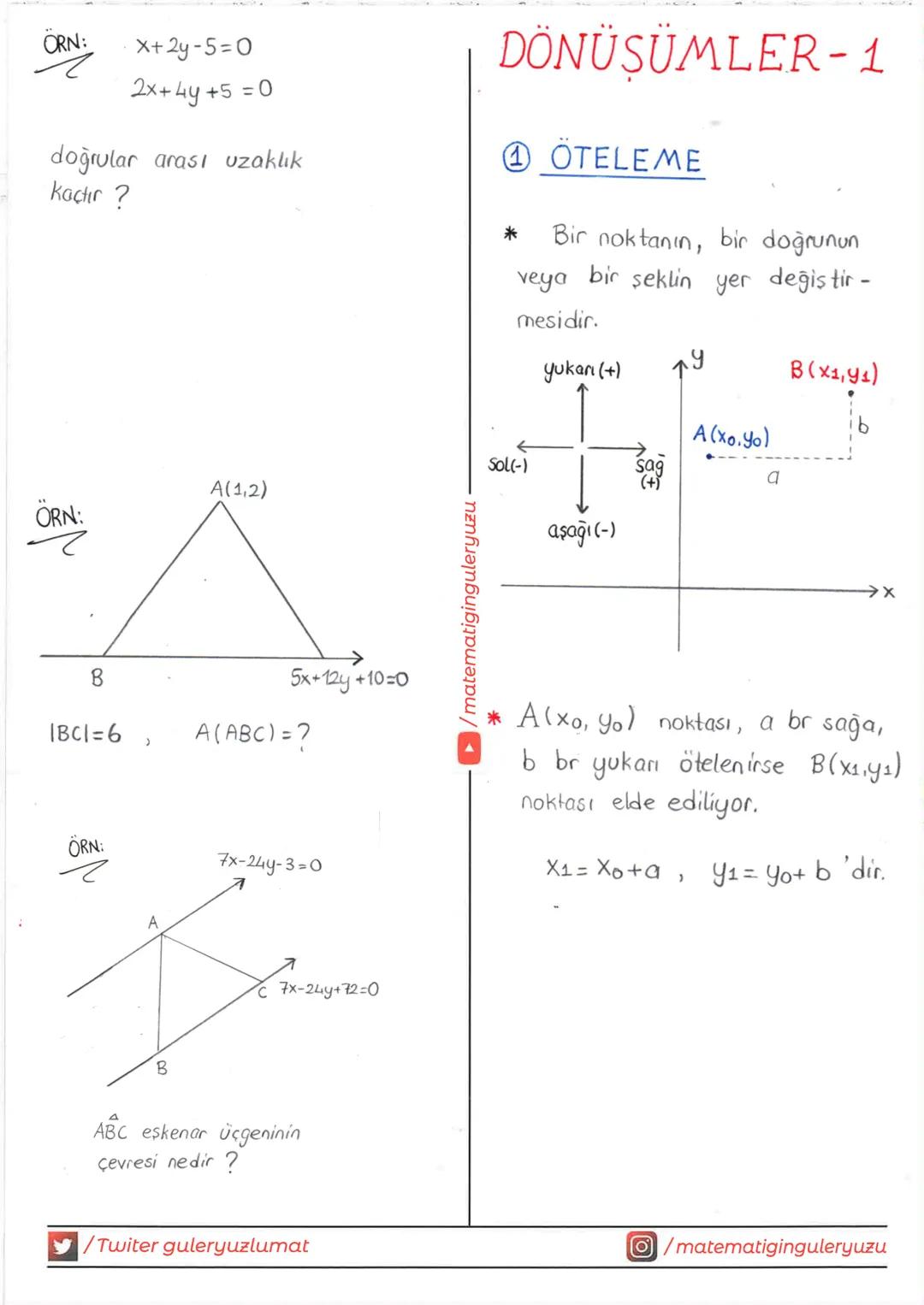 # ANALİTİK GEOMETRİ
A) NOKTANIN ANALİTİĞİ
(Dik Koordinat Sistemi
Analitik Düzlem)
* y ekseni
Xo
Yo
A(xo, yo)
Yo
Yo
A(2,3)
3
→x eksen