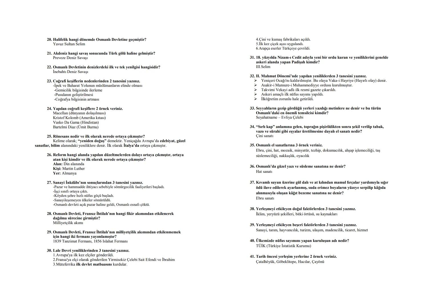 7 SOSYAL BİLGİLER I.DÖNEM II. SINAV HAZIRLIK SORULARI
1. Temel hak ve özgürlüklerimiz hangi durumlarda kısıtlanabilir, 3 madde
yazınız.
- S