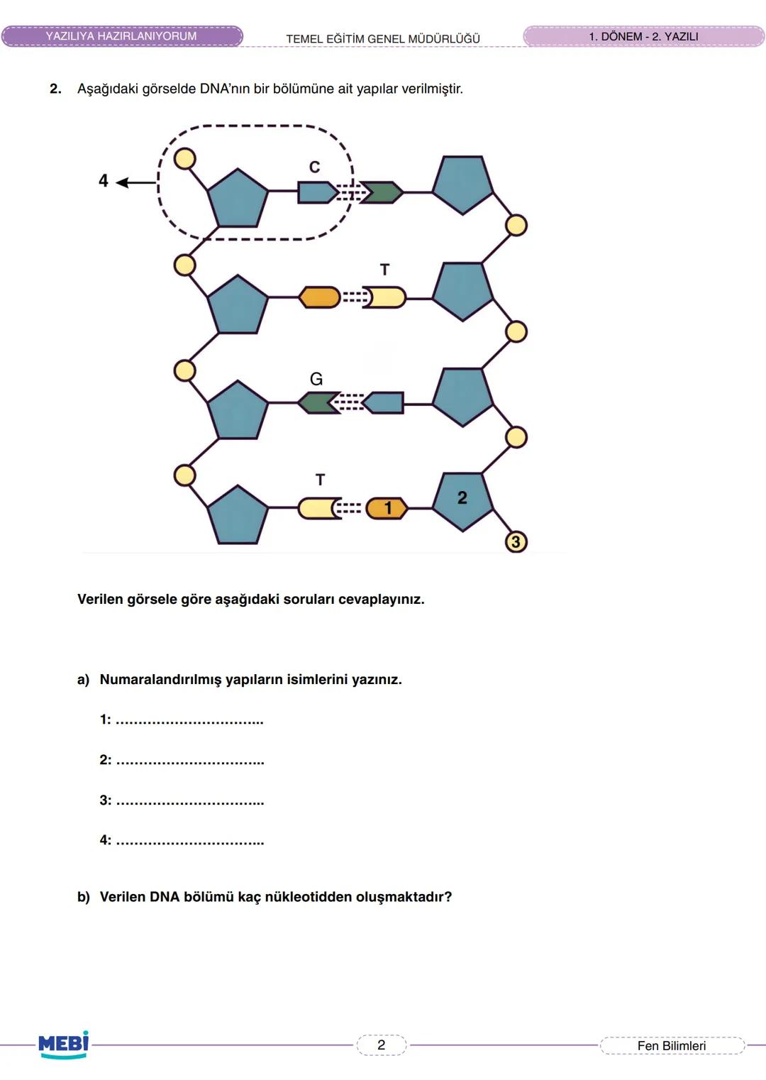 8. SINIF
FEN BİLİMLERİ
YAZILIYA HAZIRLANIYORUM
1. DÖNEM - 2. YAZILI
Bu içerik, Temel Eğitim Genel Müdürlüğü tarafından öğrencilerin yazı