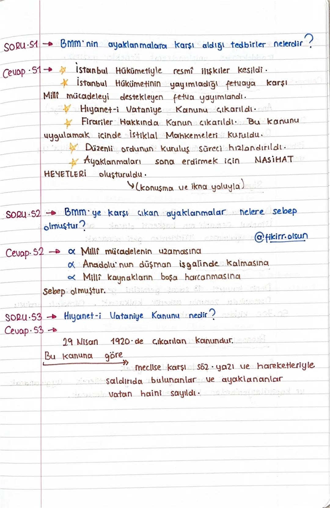 8.SINIF /T.C. İNKILAP TARİHİ VE ATATÜRKÇÜLÜK
1. DÖNEM 2. YAZILIYA HAZIRLIK
SORU CEVAP
ÇALIŞMASI
SORU 1 Kuva-yı Milliye nedir? Açıklayalım.