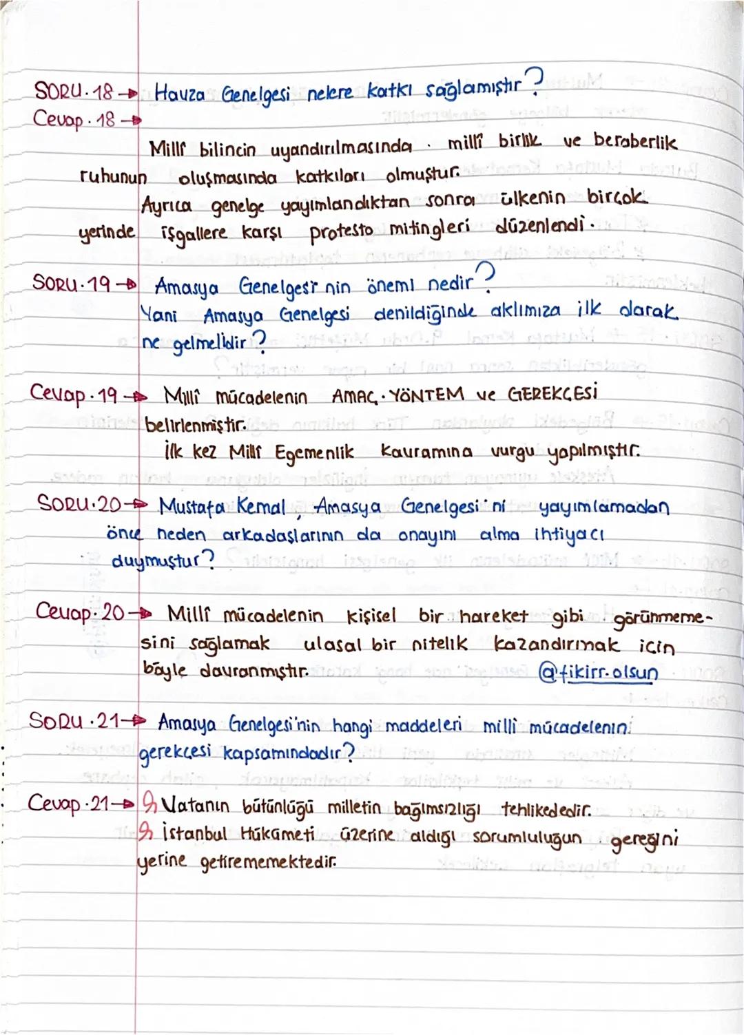 8.SINIF /T.C. İNKILAP TARİHİ VE ATATÜRKÇÜLÜK
1. DÖNEM 2. YAZILIYA HAZIRLIK
SORU CEVAP
ÇALIŞMASI
SORU 1 Kuva-yı Milliye nedir? Açıklayalım.