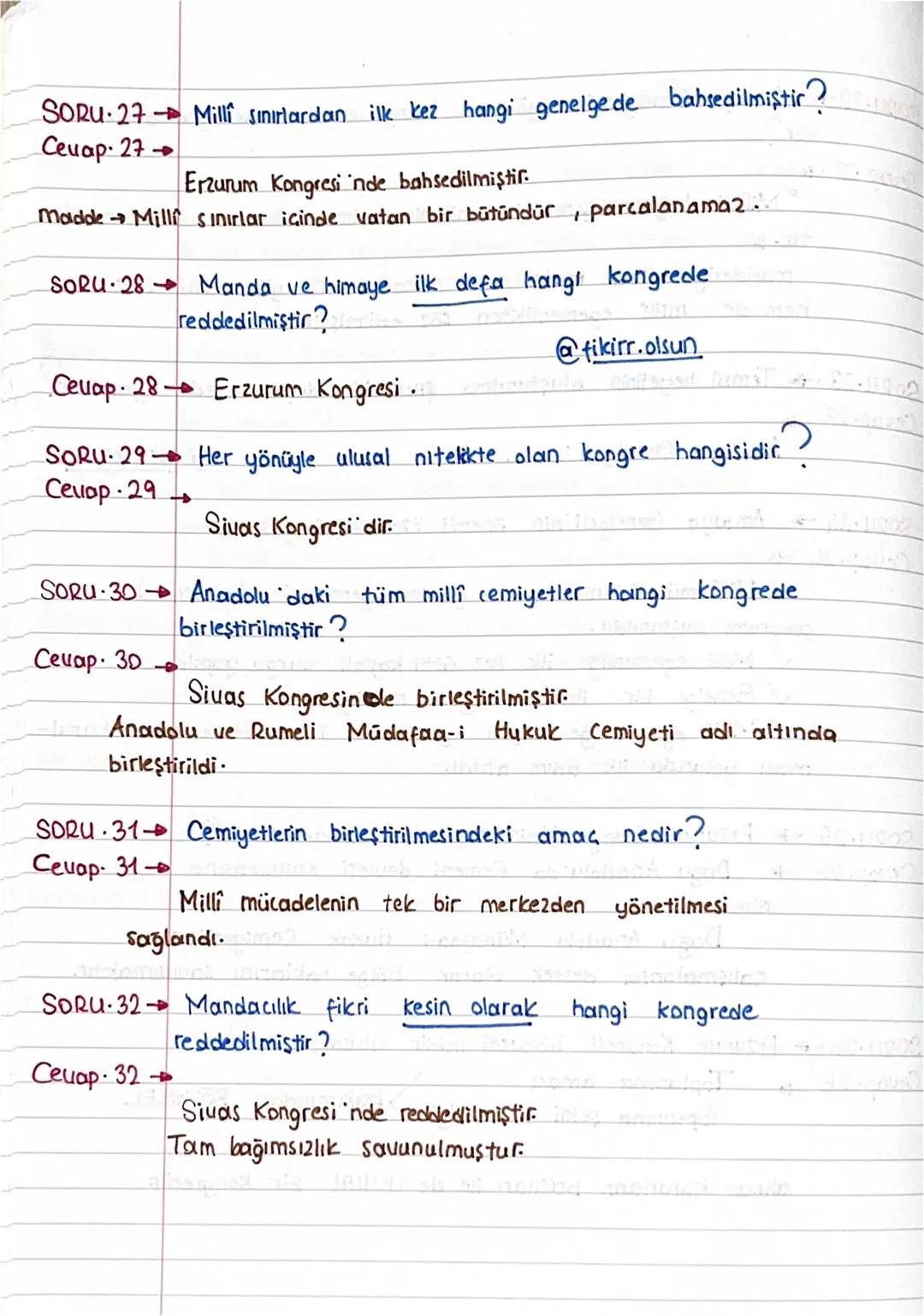 8.SINIF /T.C. İNKILAP TARİHİ VE ATATÜRKÇÜLÜK
1. DÖNEM 2. YAZILIYA HAZIRLIK
SORU CEVAP
ÇALIŞMASI
SORU 1 Kuva-yı Milliye nedir? Açıklayalım.