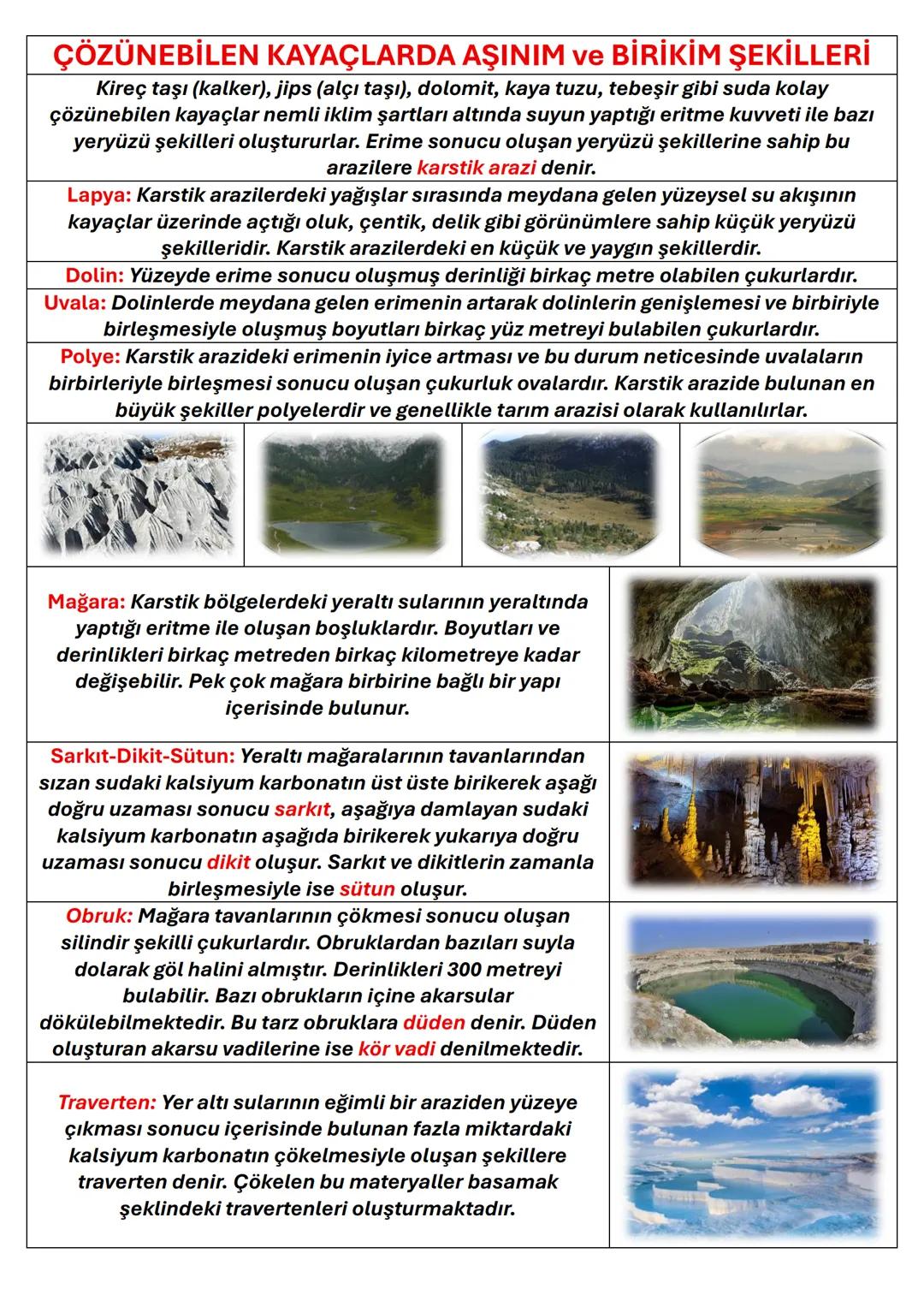 # 10. SINIF 1. DÖNEM 2. COĞRAFYA SINAVI DERS NOTLARI
## TEKTONİK SÜREÇLER
Esnek olan tortul tabakaların kıvrılıp yükselmesiyle kıvrım dağl