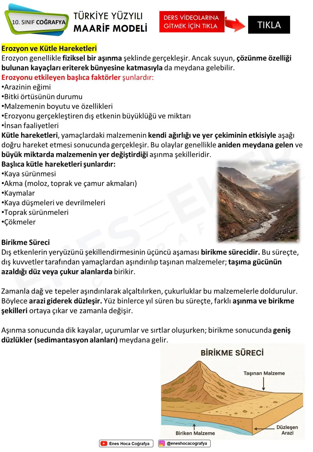 # TÜRKİYE YÜZYILI
## 10. SINIF COĞRAFYA
### MAARİF MODELİ
# DERS VİDEOLARINA
## GİTMEK İÇİN TIKLA
Yerin iç yapısı hakkında
- Deprem dalgal