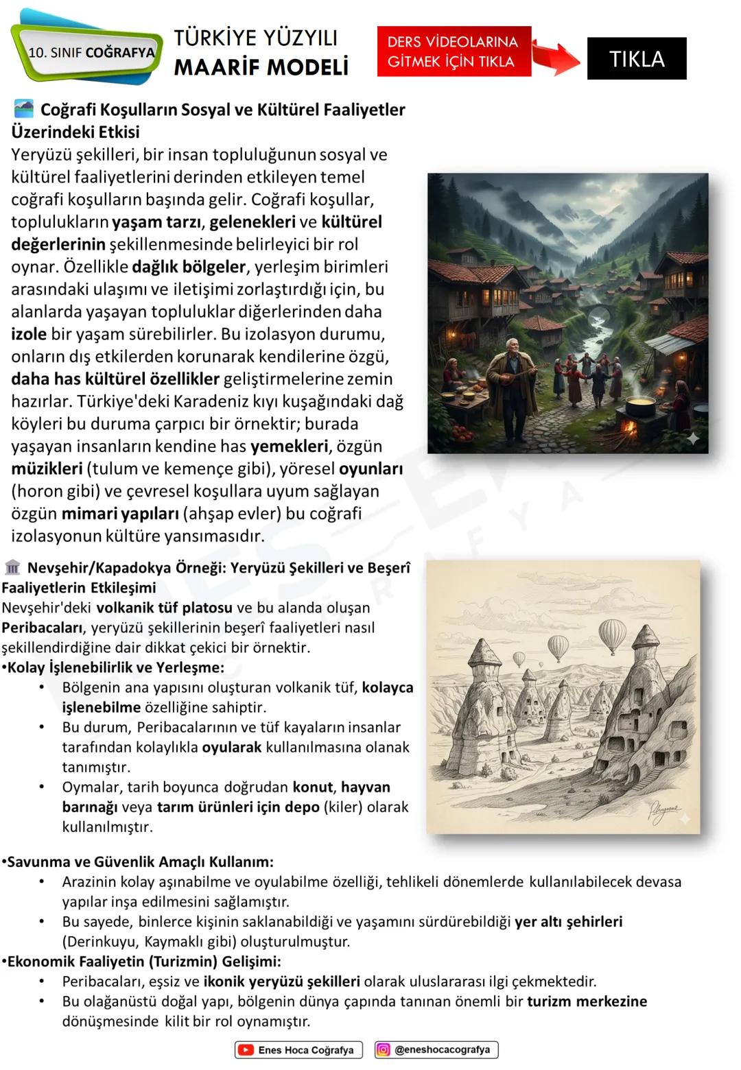 # TÜRKİYE YÜZYILI
## 10. SINIF COĞRAFYA
### MAARİF MODELİ
# DERS VİDEOLARINA
## GİTMEK İÇİN TIKLA
Yerin iç yapısı hakkında
- Deprem dalgal