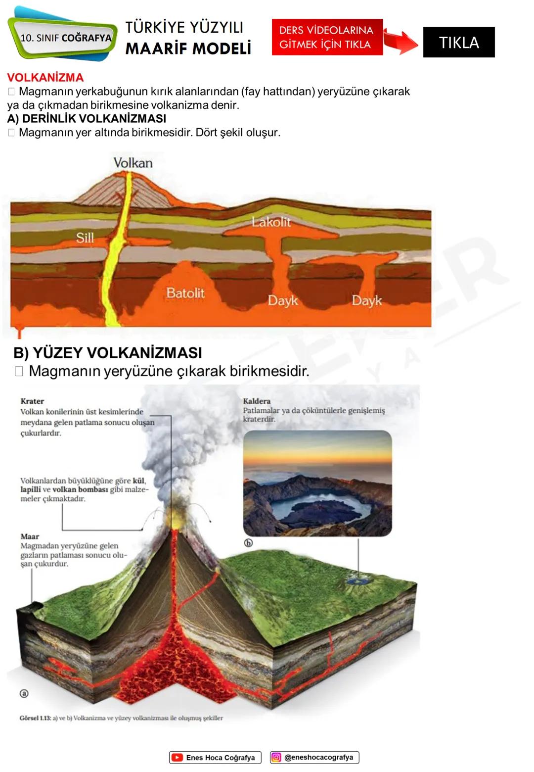 # TÜRKİYE YÜZYILI
## 10. SINIF COĞRAFYA
### MAARİF MODELİ
# DERS VİDEOLARINA
## GİTMEK İÇİN TIKLA
Yerin iç yapısı hakkında
- Deprem dalgal