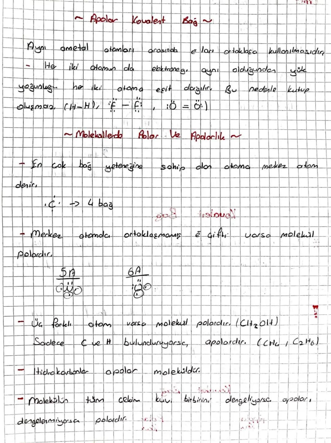 ## ~ Apolar Kovalent Bağ ~
Aynı ametal atomları arasında e ları ortaklaşa kullanılmasıdır.
- Her iki atomun da elektroneg. aynı olduğundan