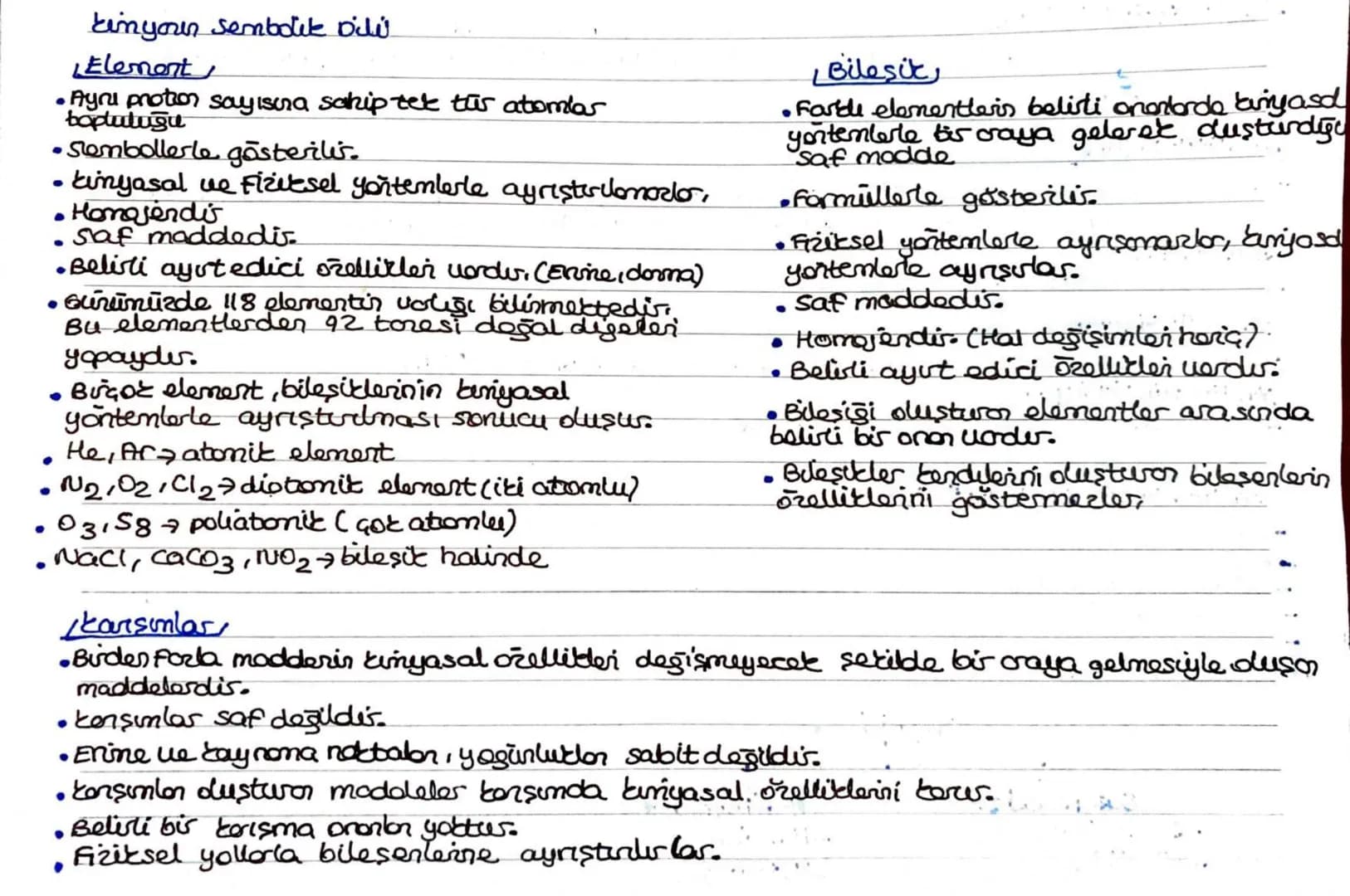 # Kimyanın Sembolik Dili
## Element
- Aynı proton sayısına sahip tek tür atomlar topluluğu
- Sembollerle gösterilir.
- Kimyasal ve Fiziksel