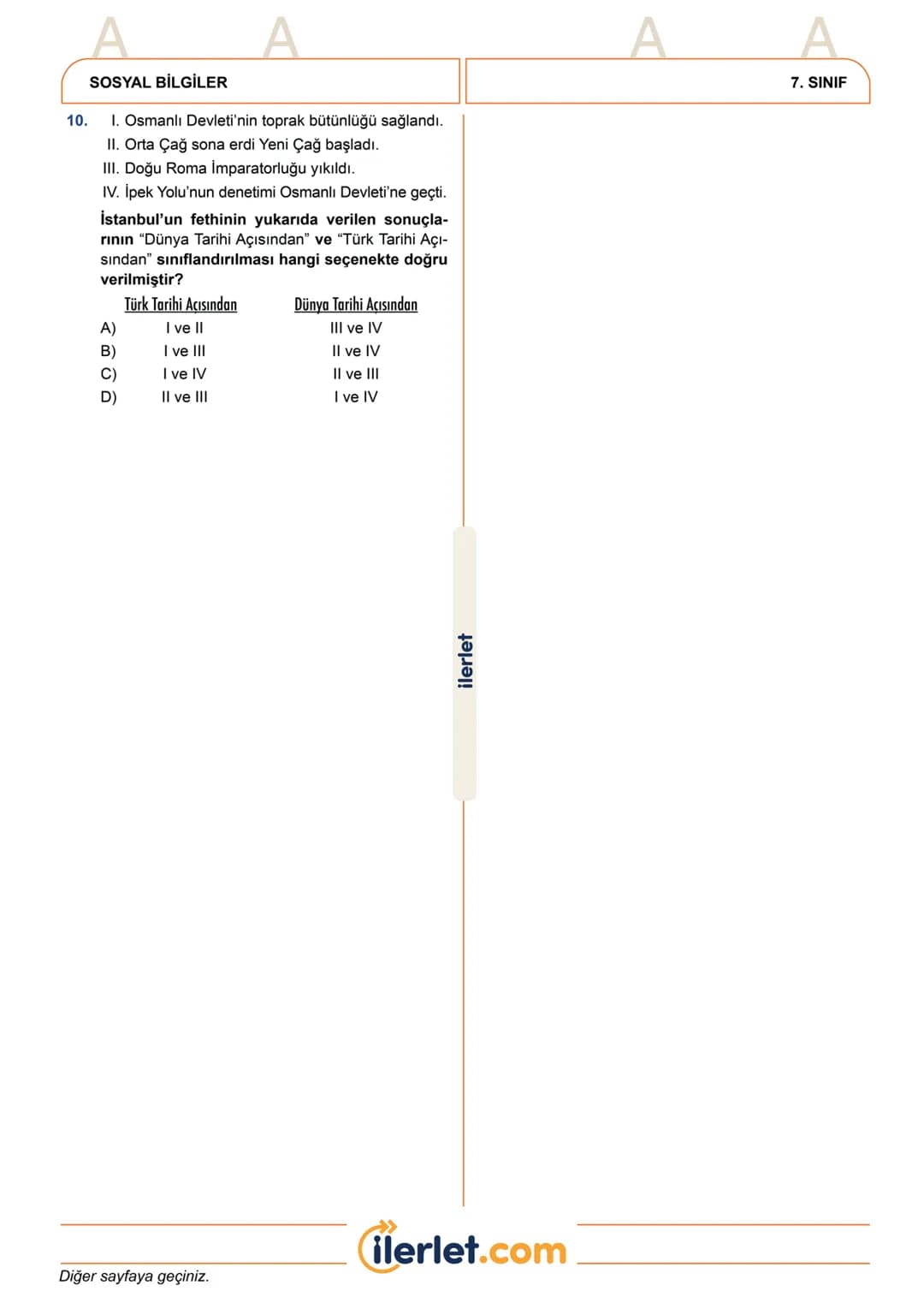 ilerlet.com
2025
TÜRKİYE GENELİ
BURSLULUK SINAVI
7.
SINIF
SINAVINIZ BİR SONRAKİ SAYFADAN BAŞLAMAKTADIR
SÜRENİZ 60 DAKİKADIR
BAŞARILAR DİLERİ