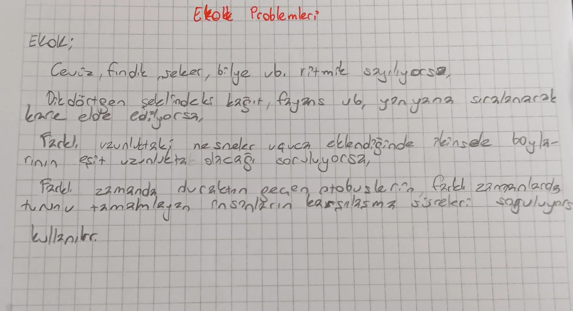 # EBOB Problemleri
Bir broblemde, bir bütün, birbine eş ve daha koçit parçala
ra ayrılıyorsa, EBOB, kullanılır
## EBOB;
- Tarlanın etrafına