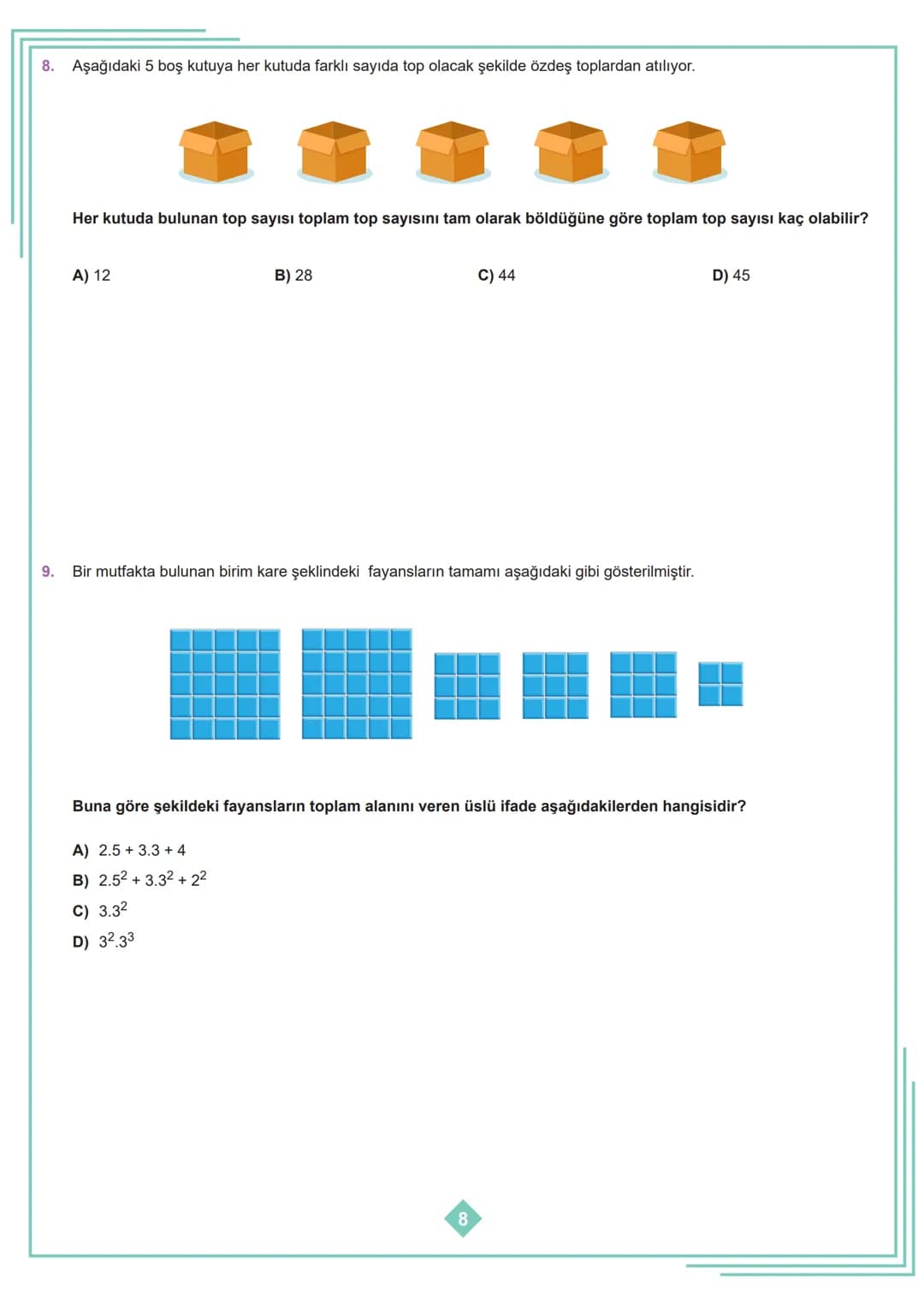 # 6.SINIF 1. ÜNİTE
## ÇALIŞMA FASİKÜLÜ
### MATEMATİK
Bu kitapçık ANKARA Ölçme Değerlendirme Merkezi tarafından hazırlanmıştır. # DOĞAL SAYI