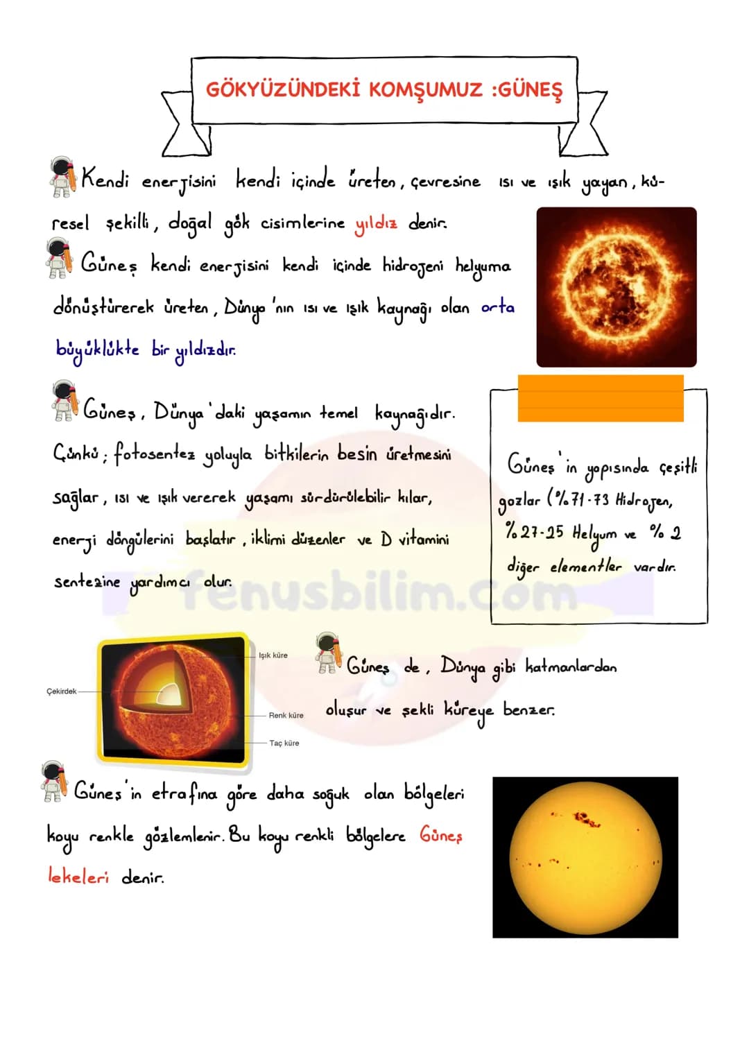 FENUS
BİLİM
5. SINIF 1.ÜNİTE
GÜNEŞ DERS NOTU
fenusbilim
fenusbilim.com
fenusbilim/youtube
Teliflidir, öğrenciler ile paylaşılabilir. Fakat k
