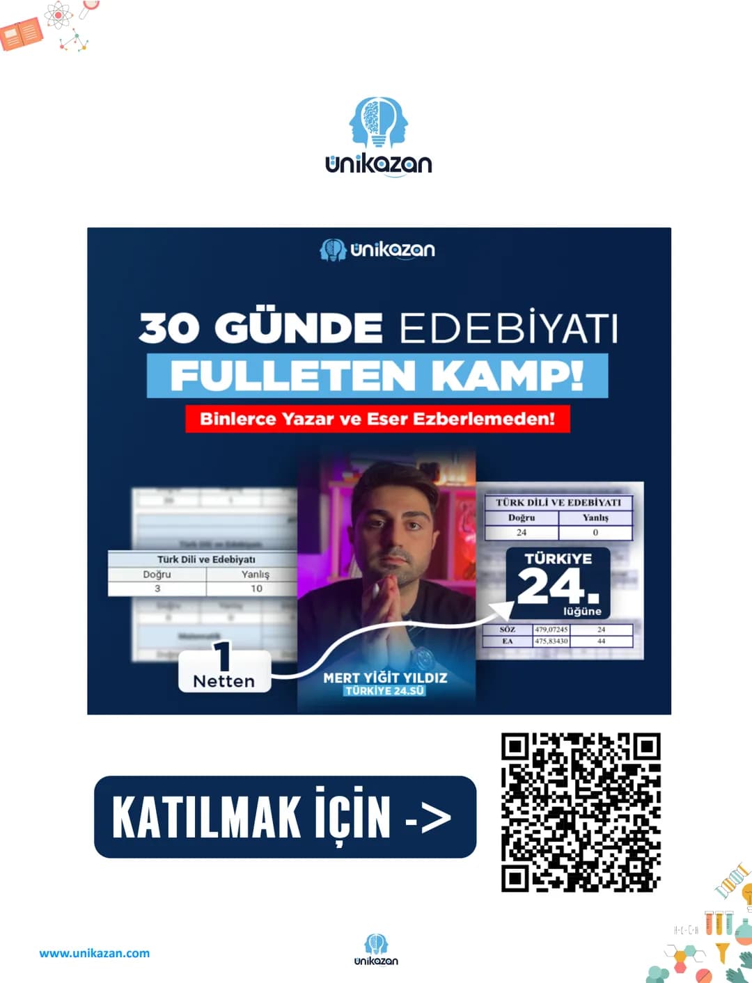 unikazan
TYT BİYOLOJİ MEB NOTLARI
ve notların özeti
3
unikazan
21 GÜNDE TYT MATEMATİĞİ
SINAV İLE BİREBİR KAMP İLE
BİTİRİYORUZ!
49
Netten
49.