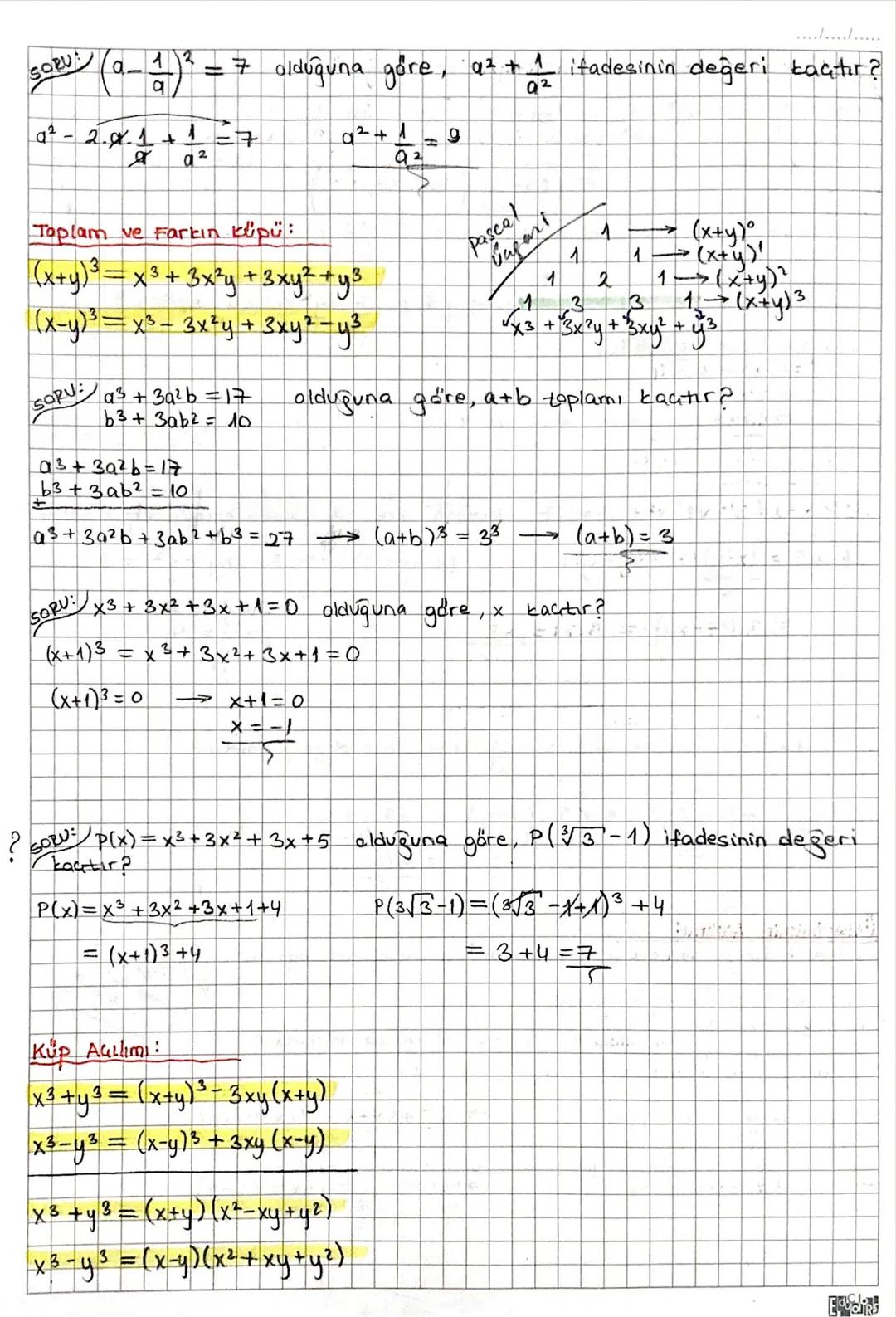 Ortak Garpan Parantezi:
a.b+a.ca (b+c)
GARPANLARA AYIRMA
Gruplandırarak Garpanlara Ayırma
d. x-by-a.y + b.x =
Fa(x-4)+ b (x-y)
= (x-y) (a+b)