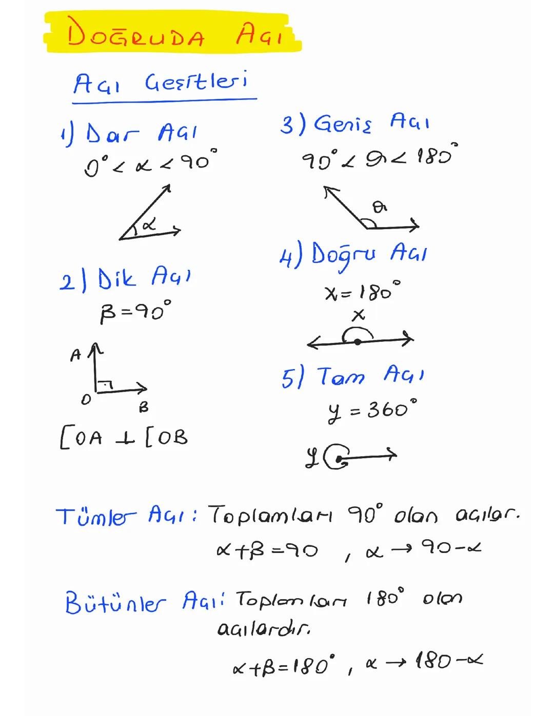 Geometri: Doğruda Açı Konusu Anlatımı