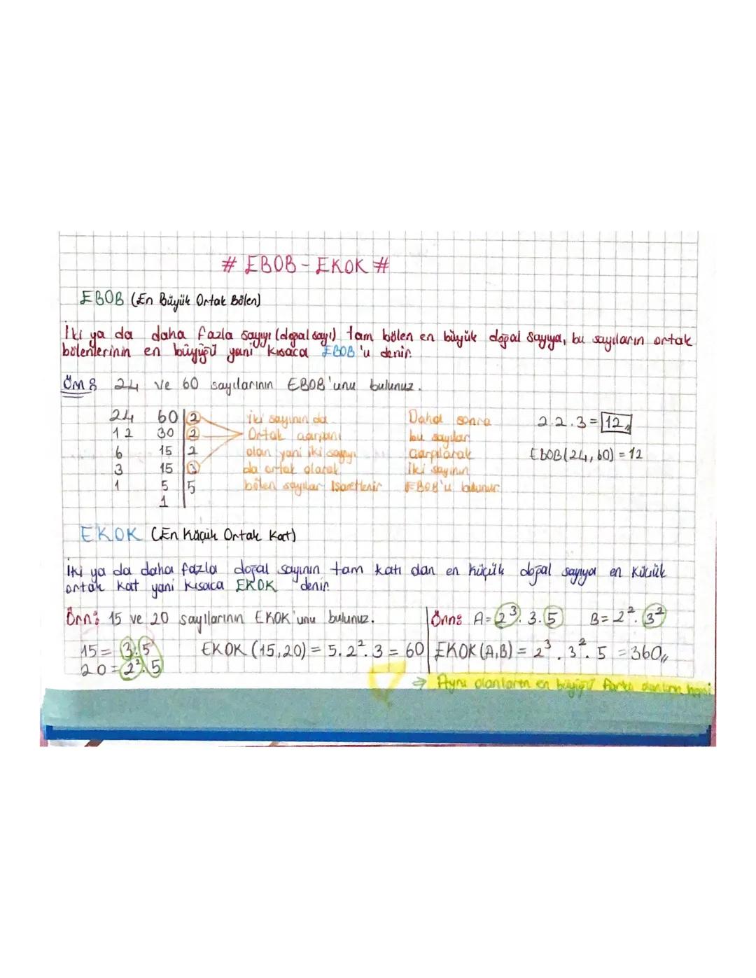 Ebob ve Ekok Nedir? Anlamı ve Özellikleri