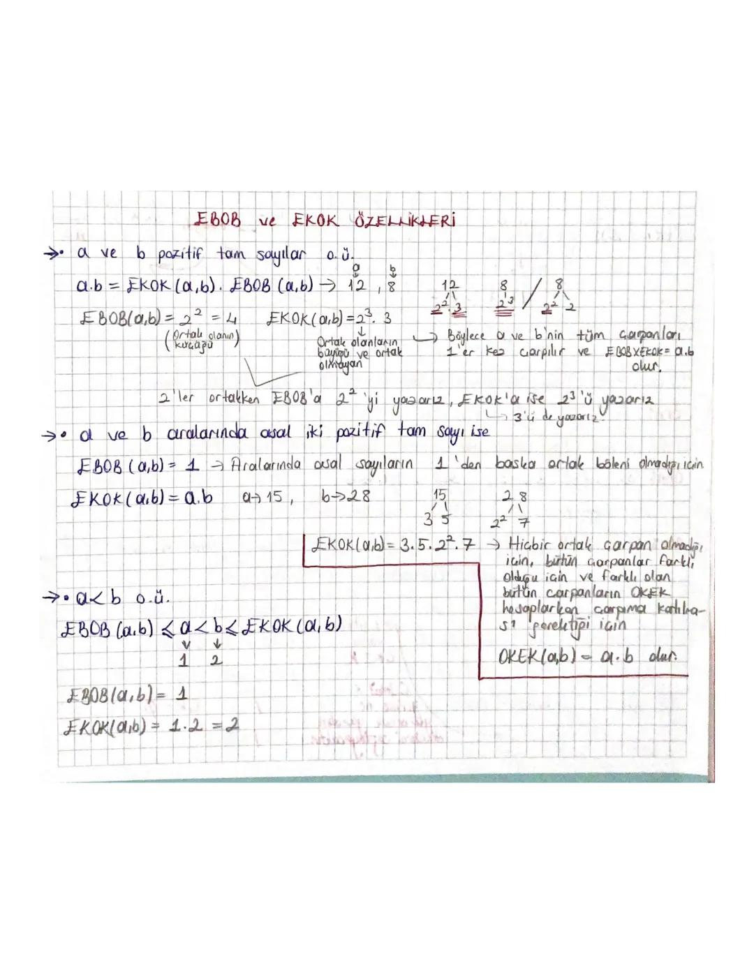 #EBOB-EKOK #
EBOB (En Büyük Ortak Bölen)
Iki ya da daha fazla sayıyı (doğal sayı) tam bölen en büyük doğal sayıya, bu sayıların ortak
bölenl