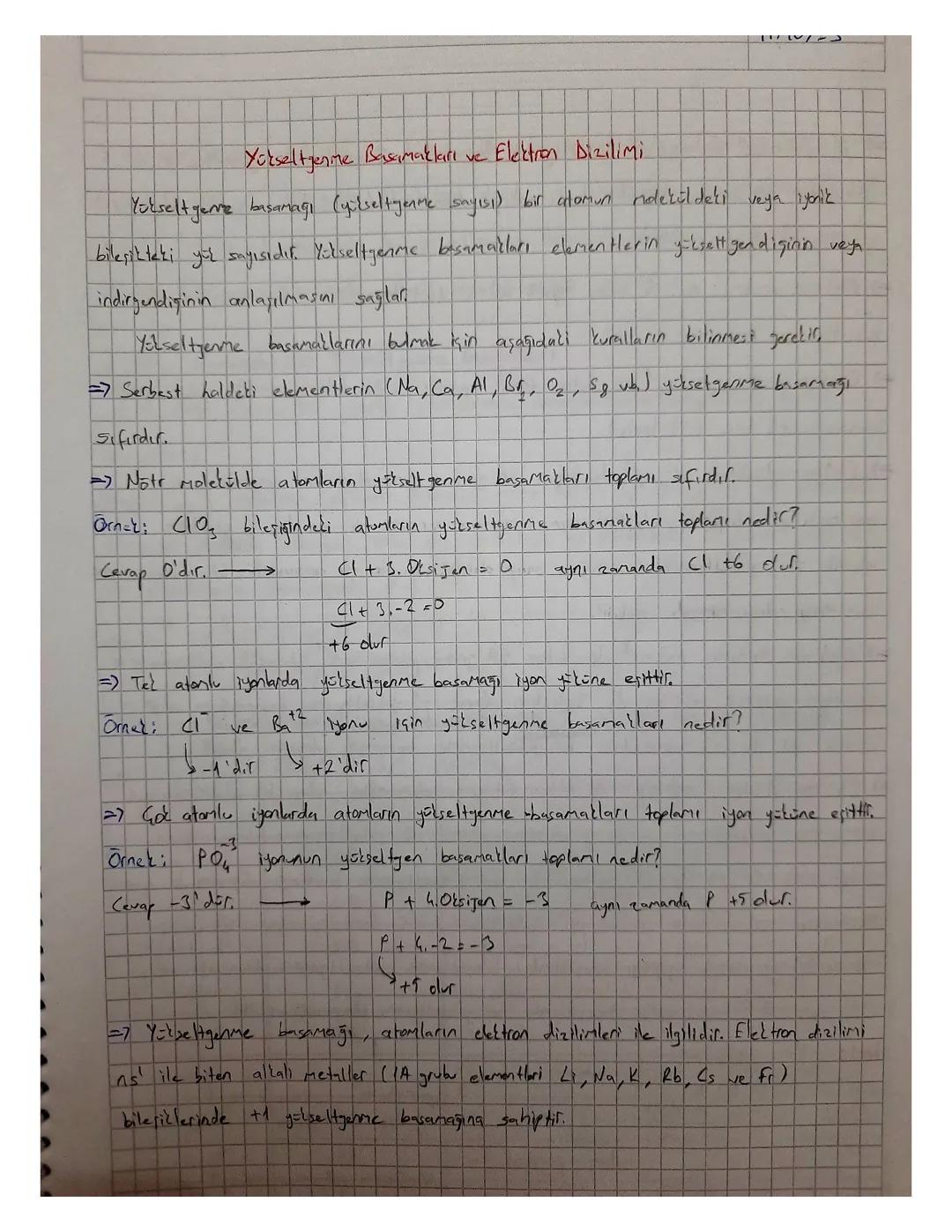 Yükseltgenme Basamakları