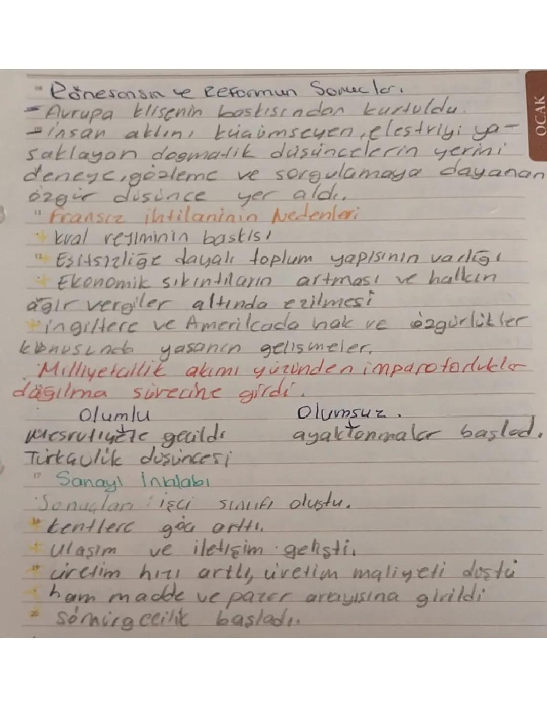 8. Sinif Inkilap tarihi ve atatürkculuk 1 ünite ders notlari