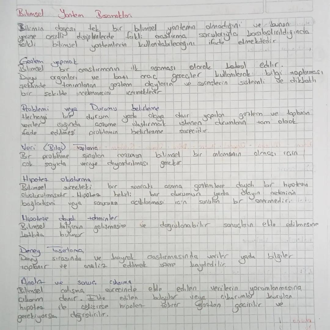 Bilimsel yöntem basamakları