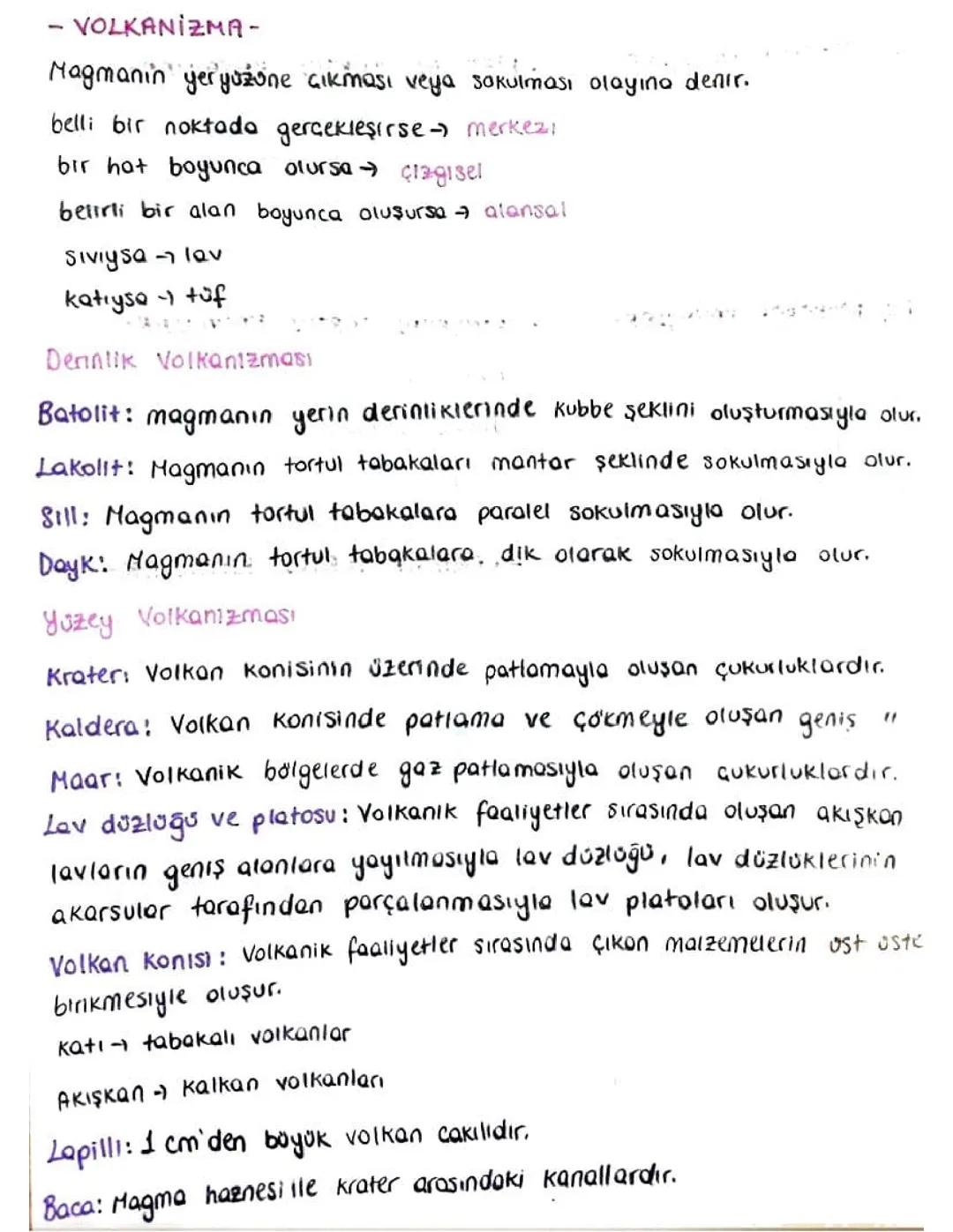 10. Sınıf Coğrafya Volkanizma (Derinlik volkanizması ve Yüzey volkanizması) konu anlatımı