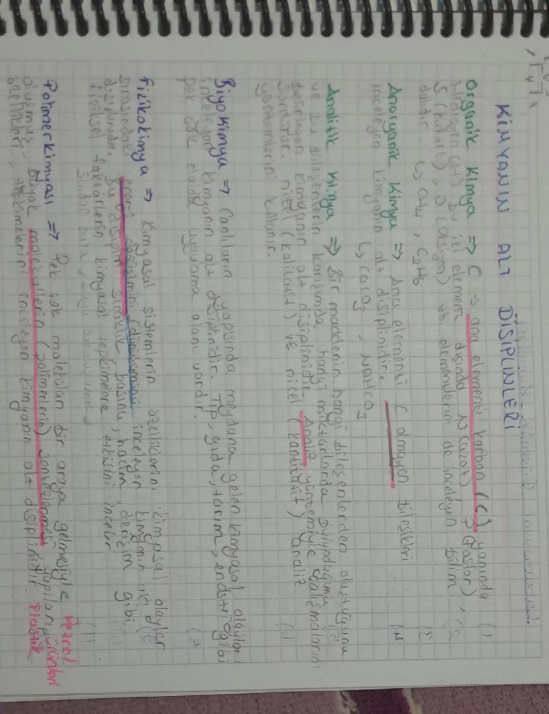 Kimyanın alt dallari 9. Sinif