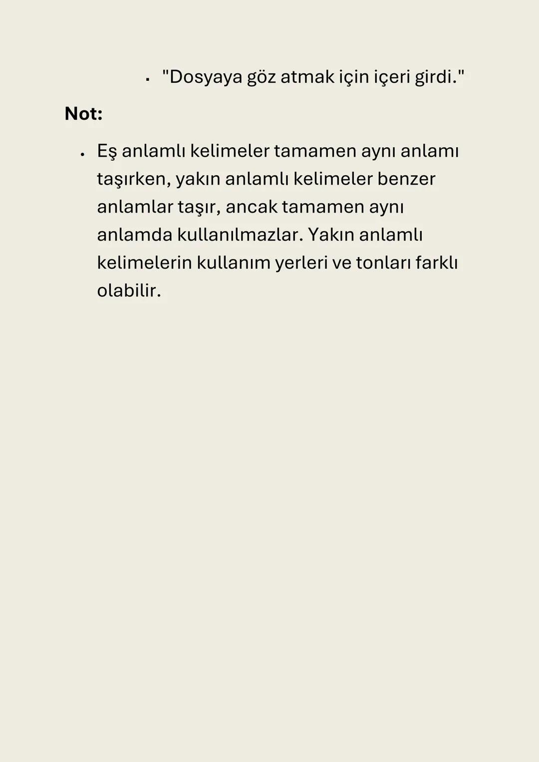 Eş Anlamlı ve Yakın Anlamlı Kelimeler
1. Eş Anlamlı Kelimeler
Eş Anlamlı Kelimeler: Aynı anlamı taşıyan,
birbirinin yerine kullanılabilen ke