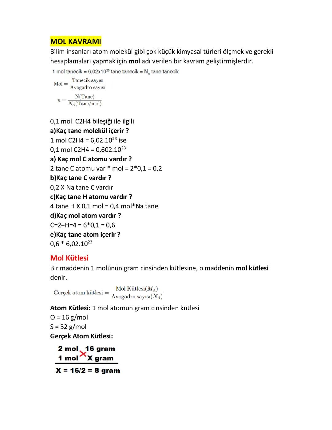 Mol Kavramı