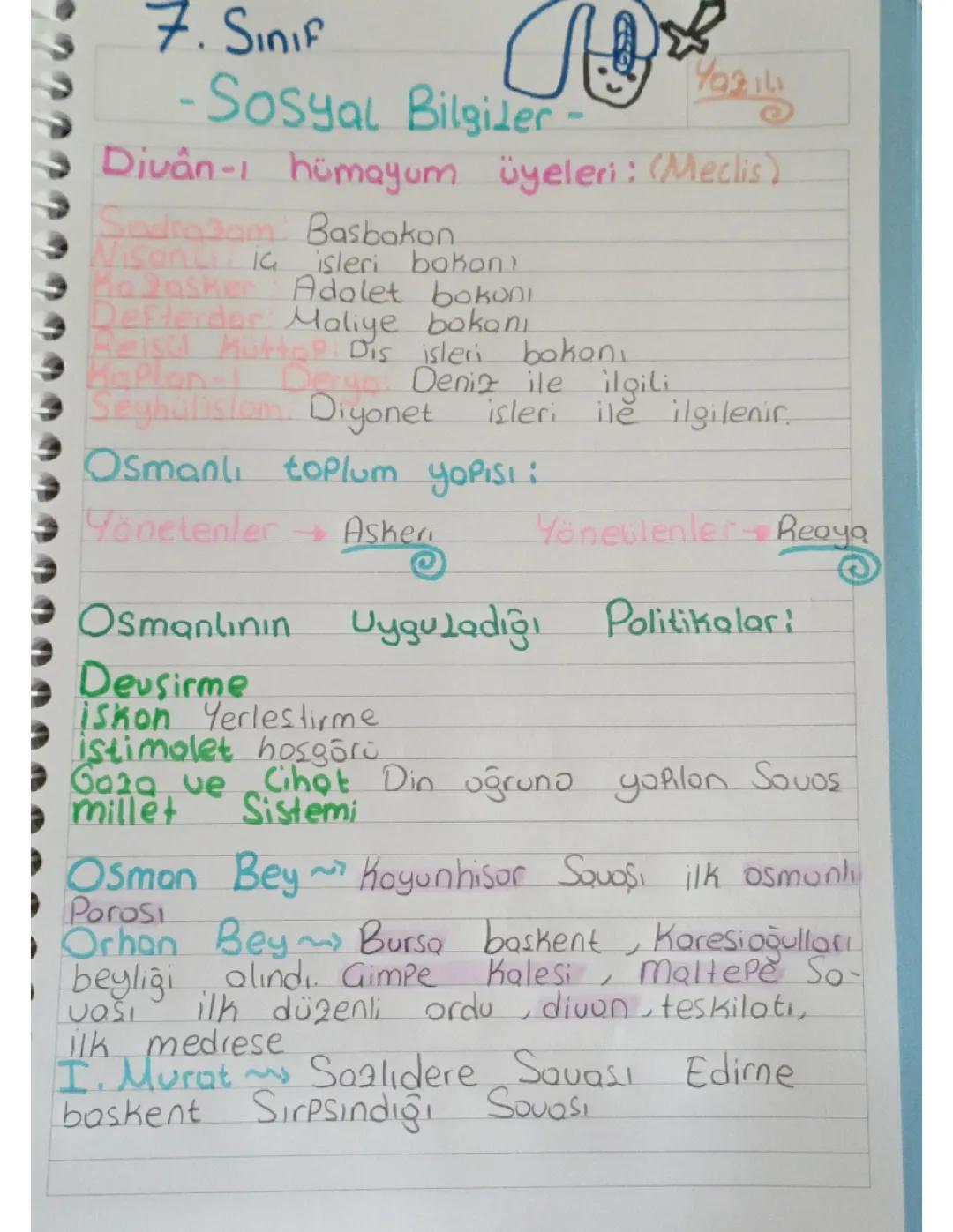 7 sınıf ders notu sosyal