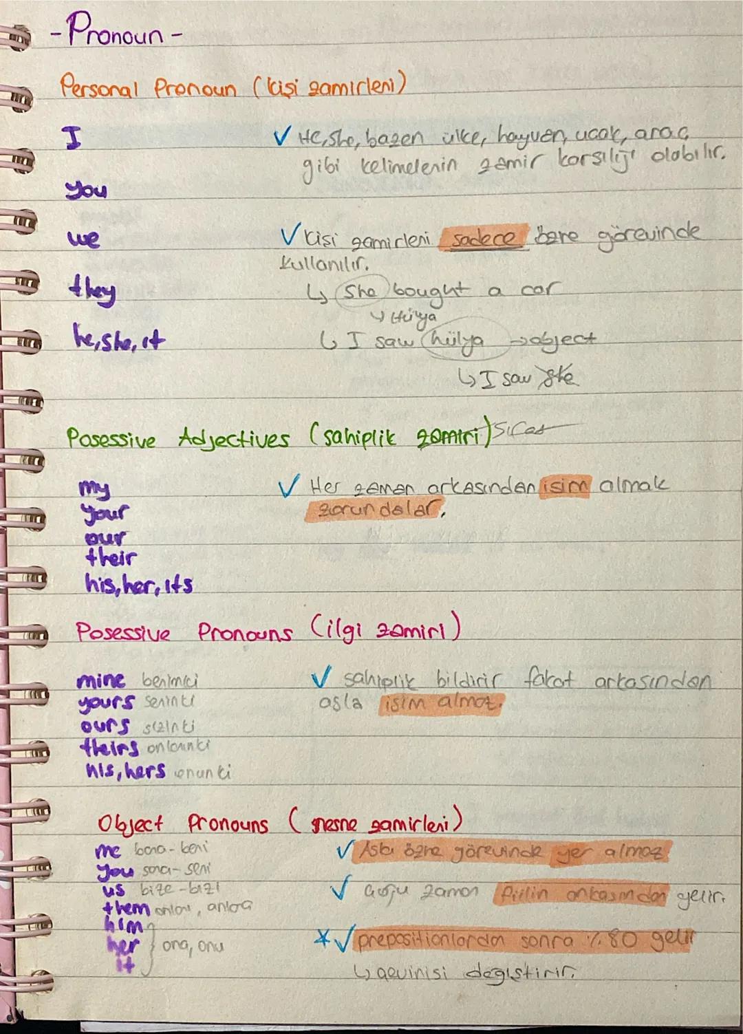 -Pronoun-
Personal Pronoun (laşi zamirleni)
I
✓ He, She, bazen ülke, hayvan, ucak, araç
gibi kelimelerin zamir korşılığı olabılır.
You
we