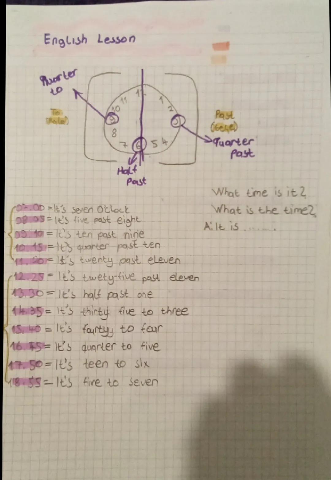 English Lesson
quarter
20
10
8
54
Past
(6646)
quarter
Past
Half
Past
What time is it?
What is the time?
02. OD = It's seven o'clock
08.05 =
