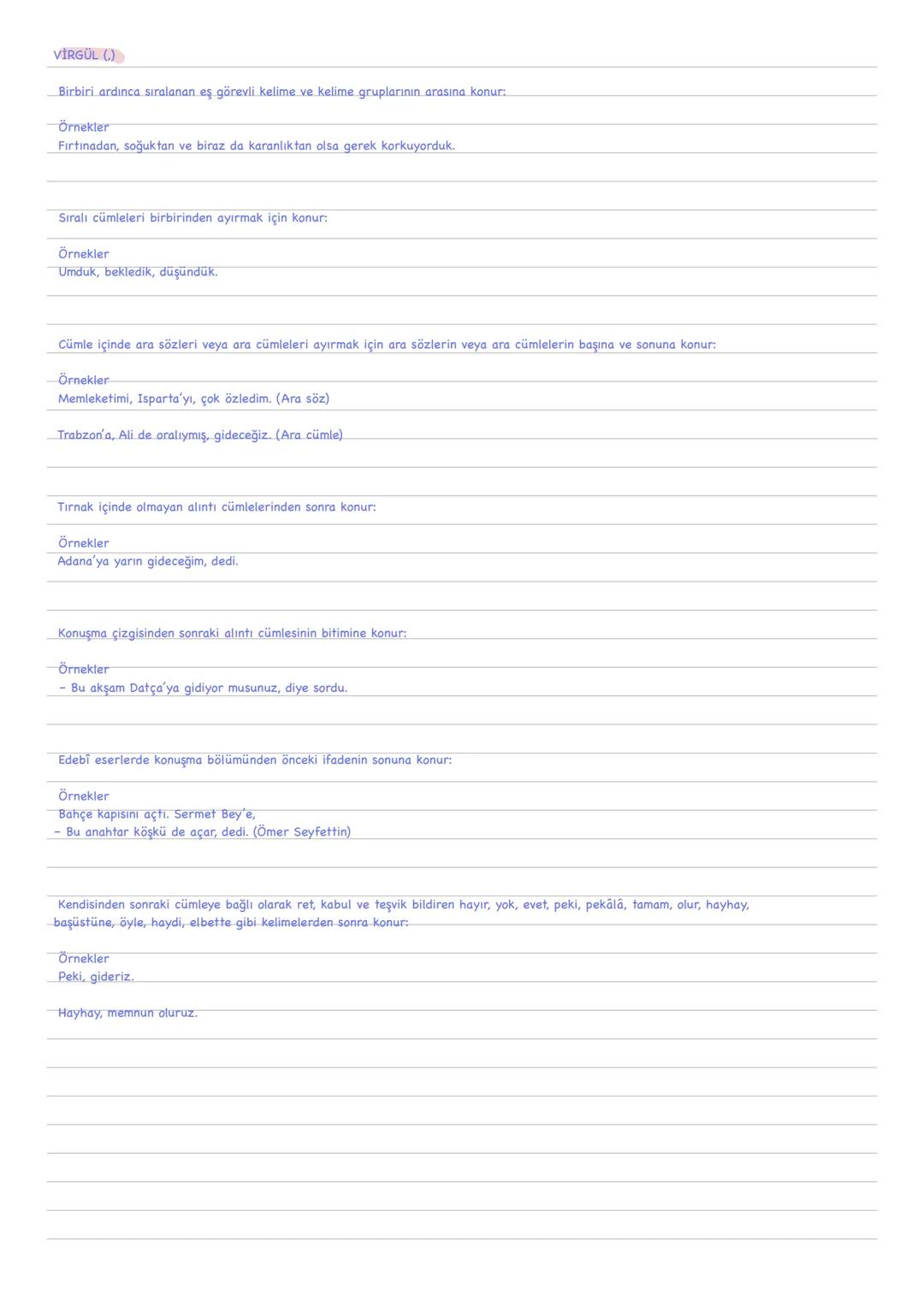 NOKTALAMA İŞARETLERİ
NOKTA (.)
Cümlenin sonuna konur:
Örnekler
Türk Dil Kurumu, 1932 yılında kurulmuştur.
Bazı kısaltmaların sonuna konur:
Ö