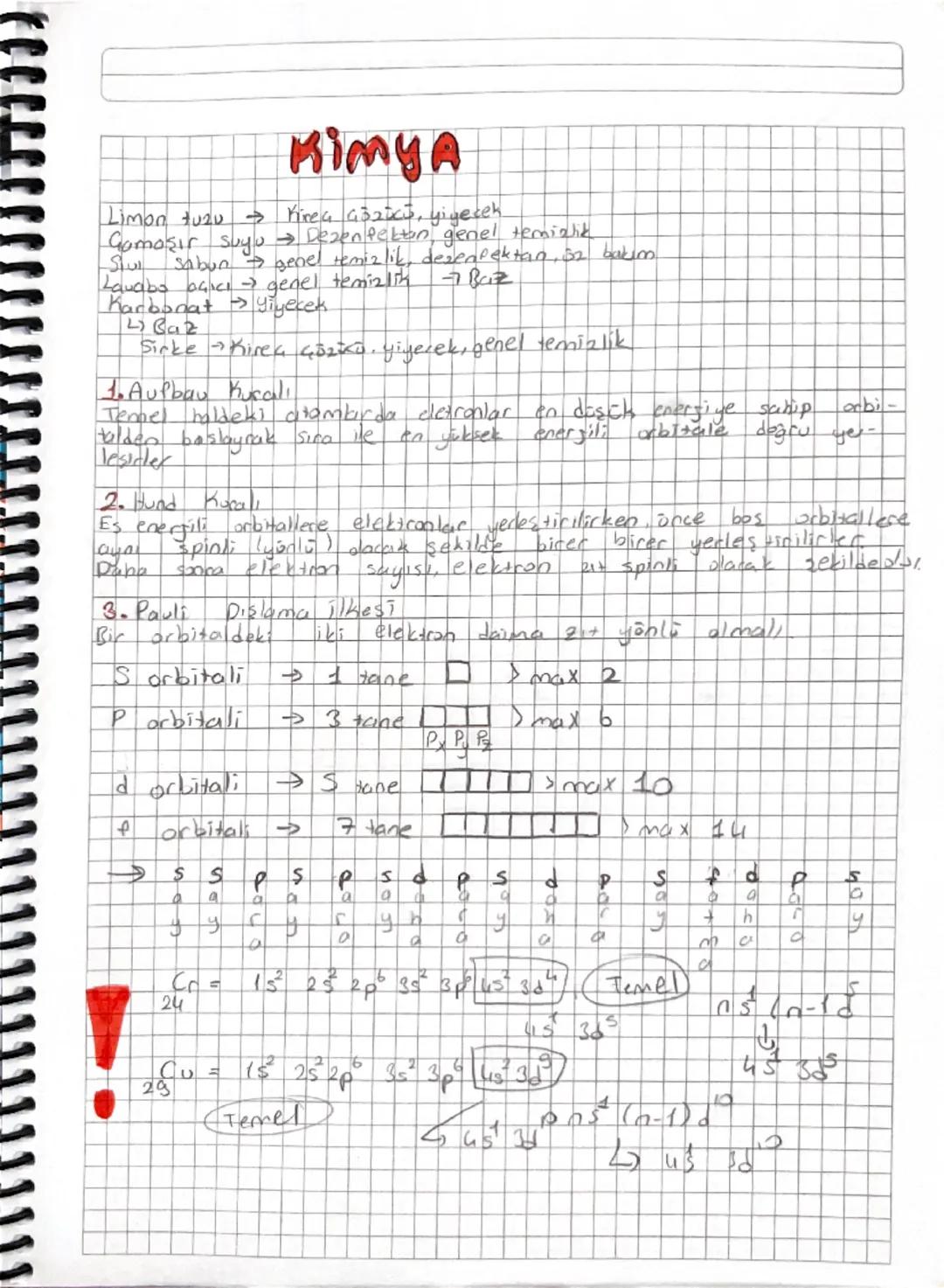 # KIMYA
Limon tuzu Kireç çöztet, yiyecek
Gamaşır suyu Dezenfektan genel temizlik
Stul Sabun genel temizlik, dezenfektan, 32 bakım
Lavabo aç