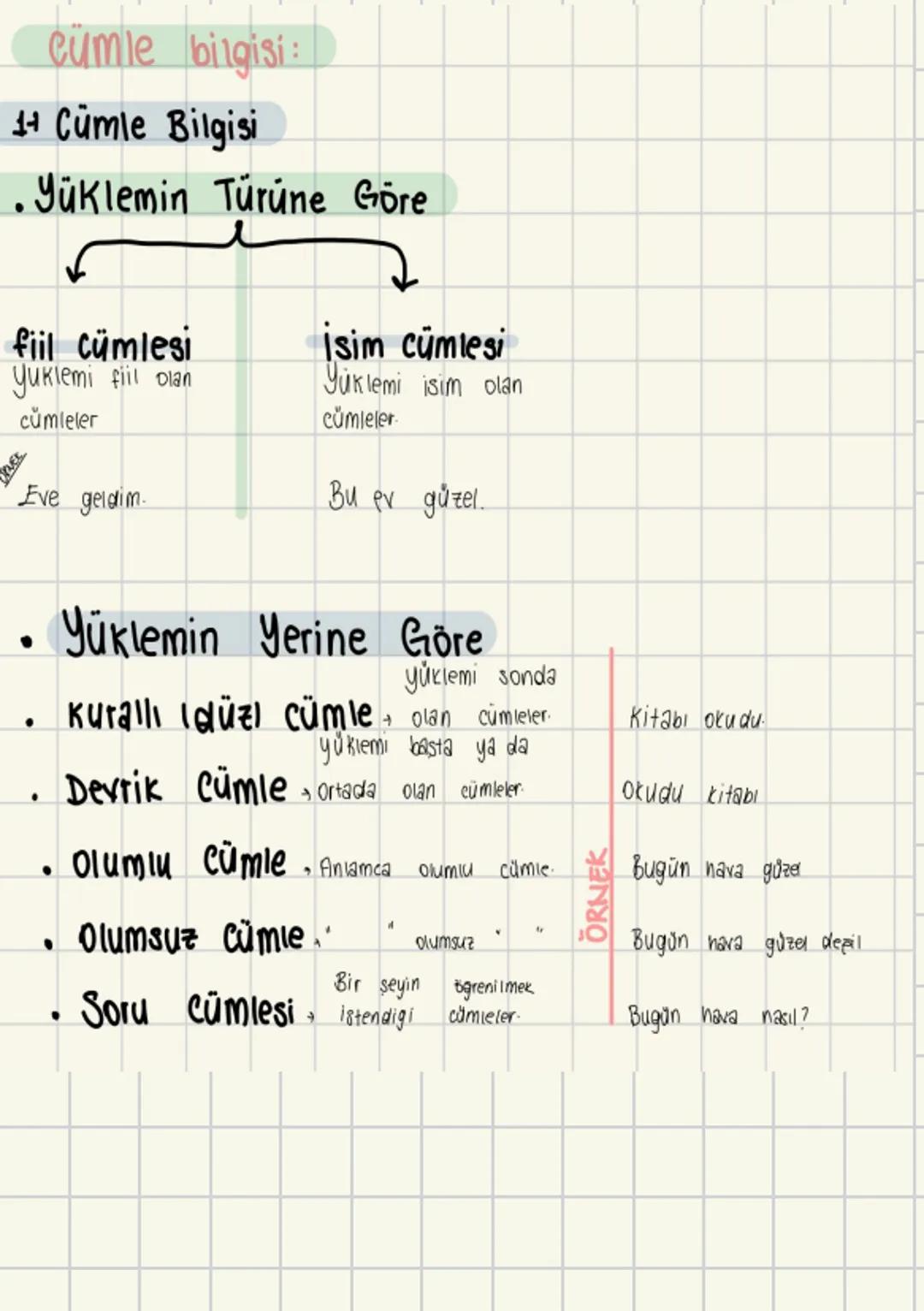 cümle bilgisi:
1+ Cümle Bilgisi
.Yüklemin Türüne Göre
fiil cümlesi
Yuklemi fiil olan
cümleler
İsim cümlesi
Yuklemi isim olan
Cümleler
LEE
•